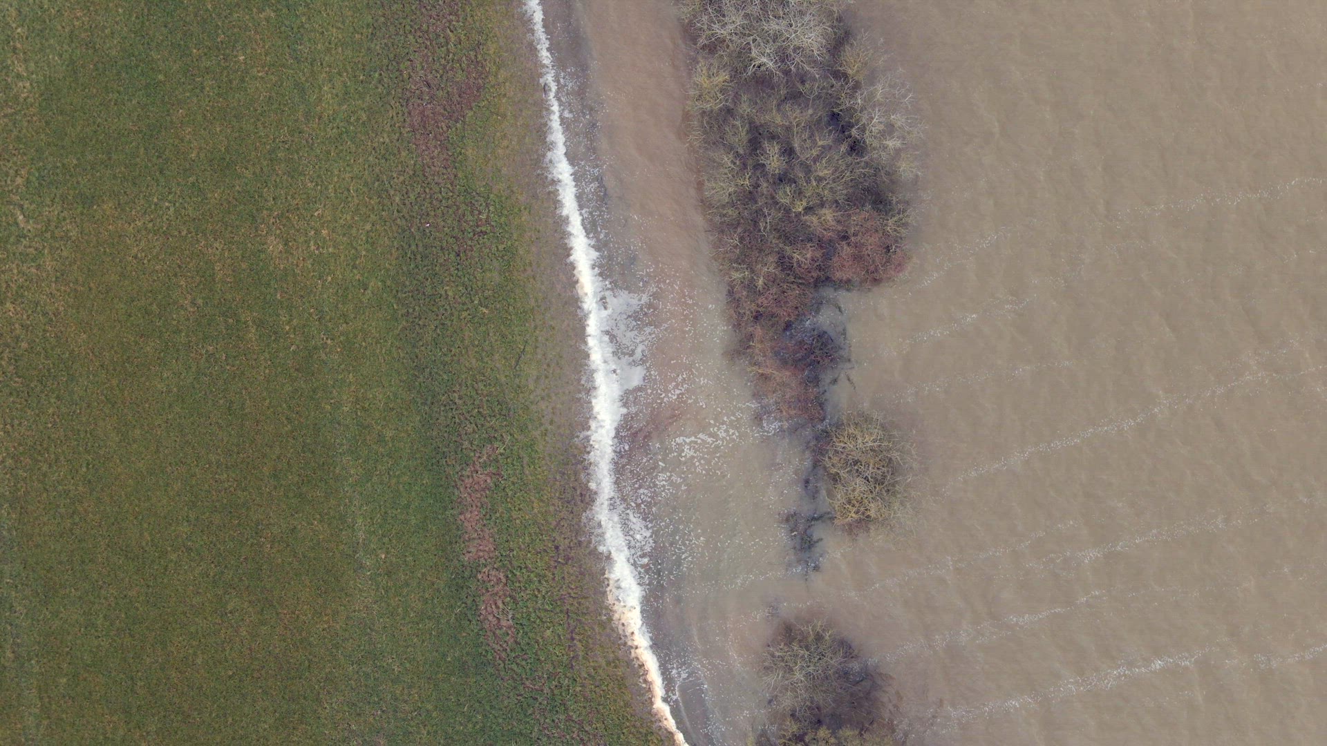 Aerial View of Flooding in the UK During the Winter Causing Devastation