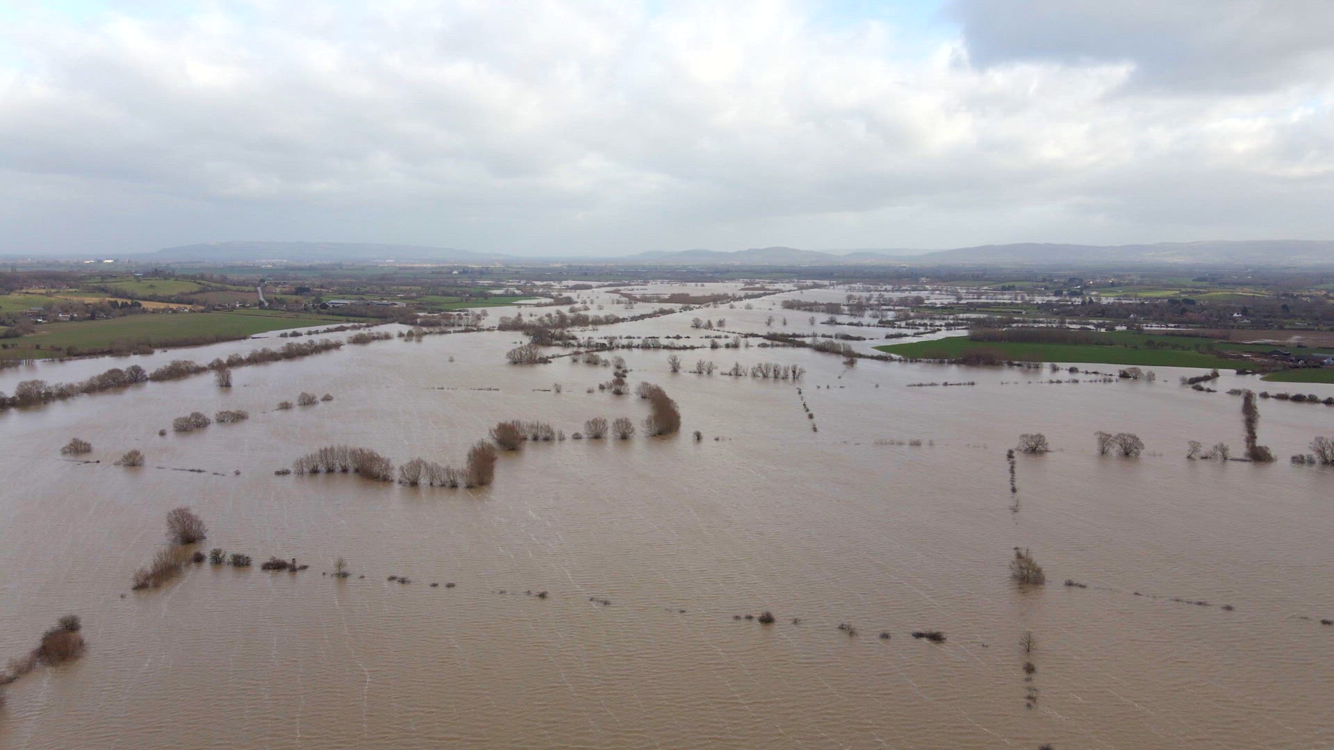 Flooding in the UK Showing Large Areas of the Countryside Flooded in the Winter