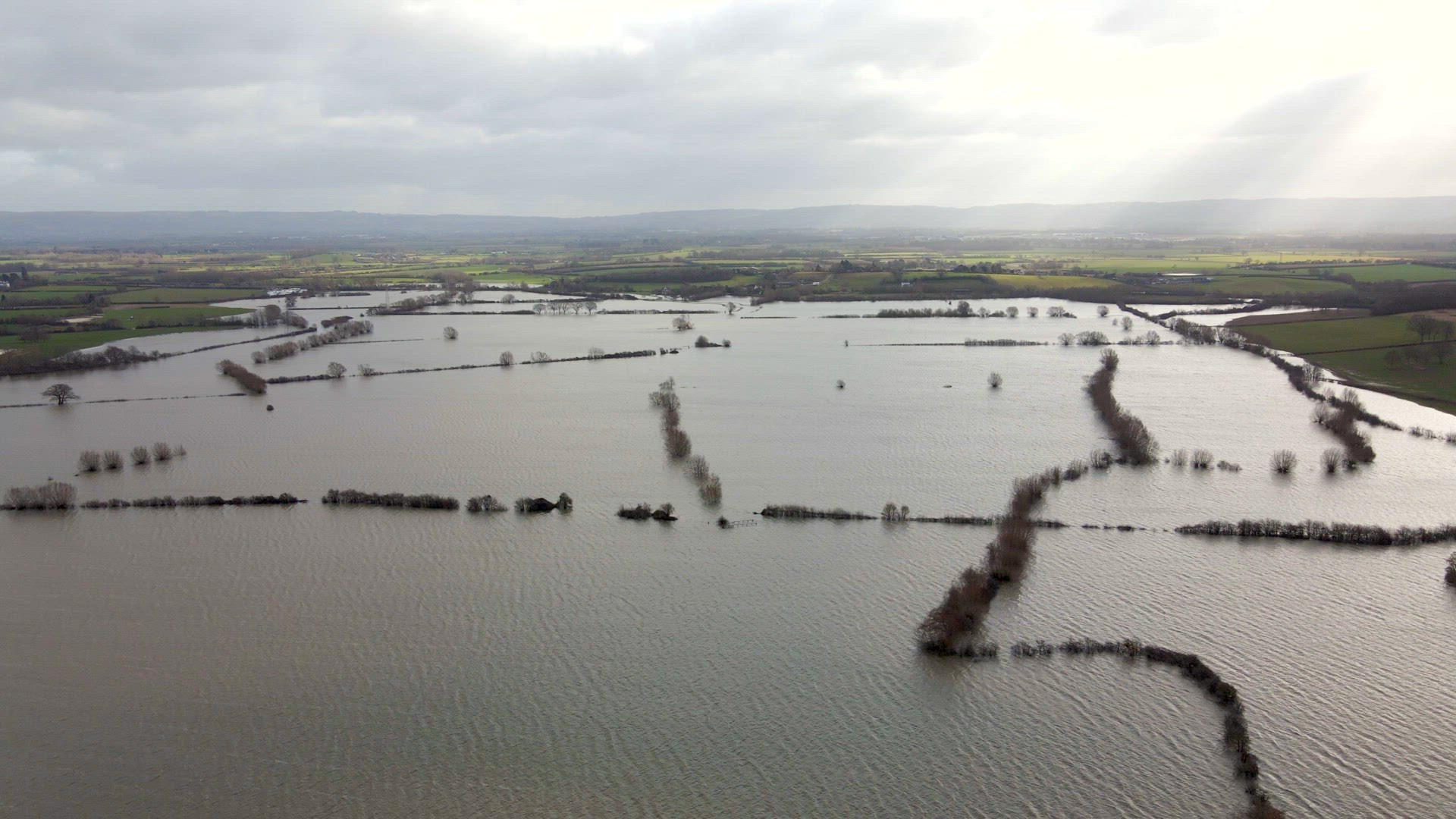 Flooding in the UK Showing Large Areas of the Countryside Flooded in the Winter