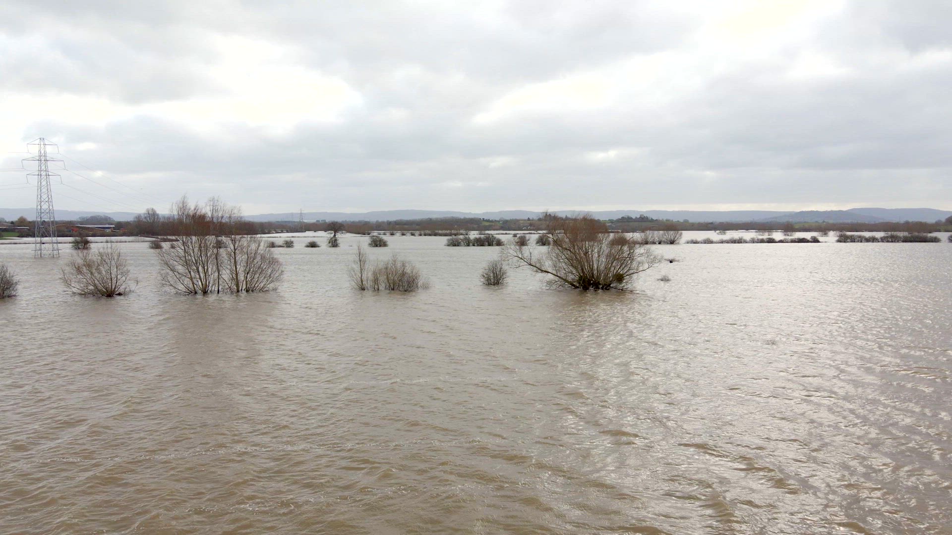 Flooding in the UK Showing Large Areas of the Countryside Flooded in the Winter