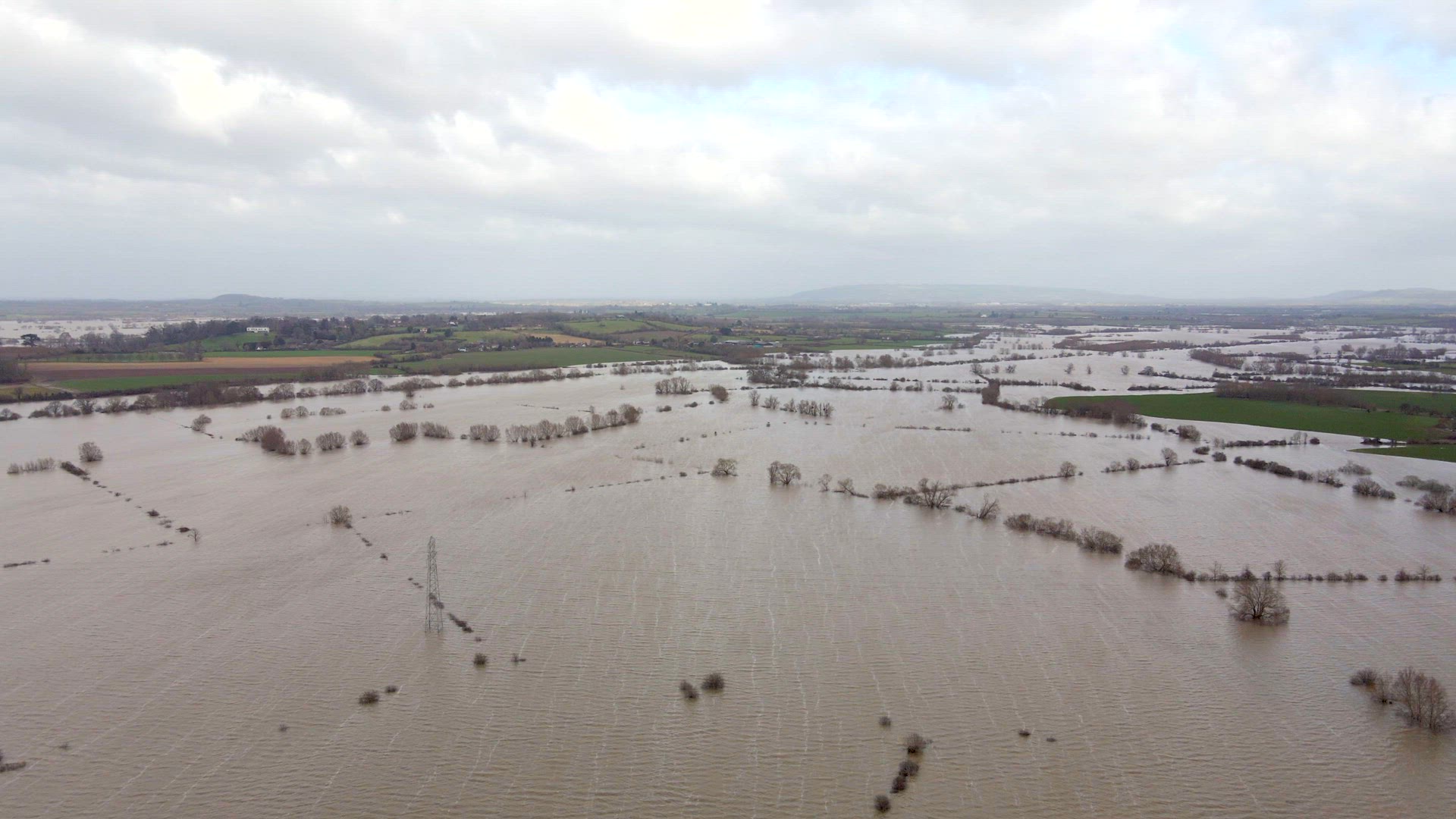 Flooding in the UK Showing Large Areas of the Countryside Flooded in the Winter