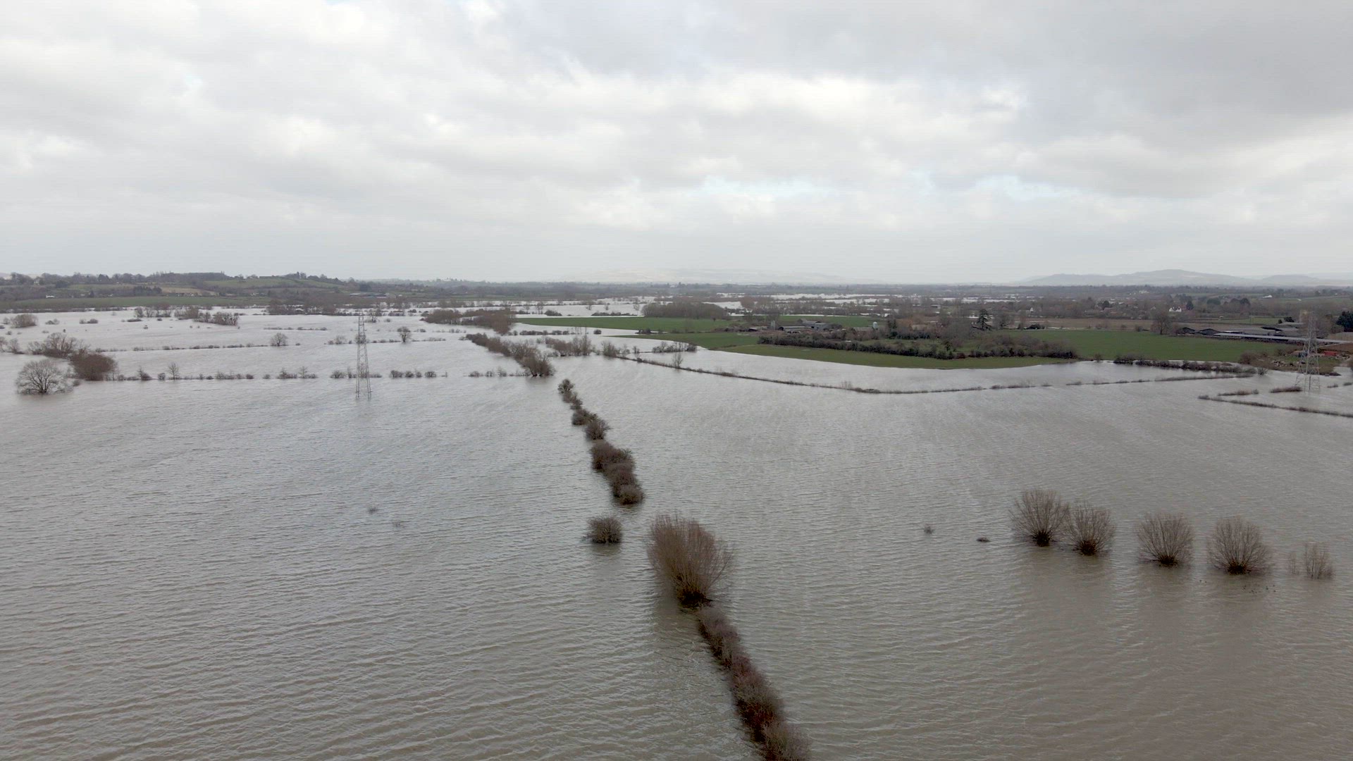 Flooding in the UK Showing Large Areas of the Countryside Flooded in the Winter