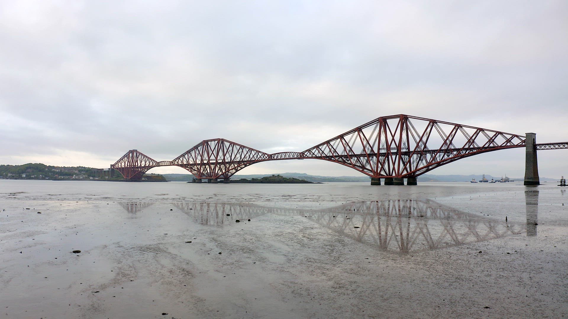 A Railway Bridge Crossing the Forth of Firth in Scotland