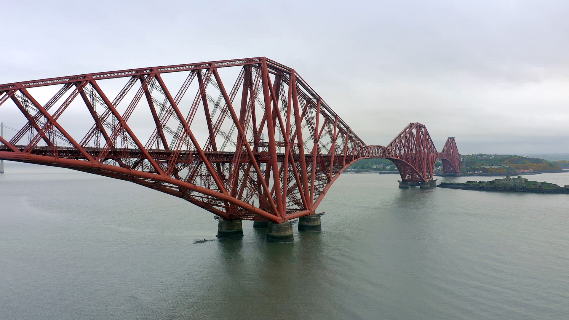 A Railway Bridge Crossing the Forth of Firth in Scotland