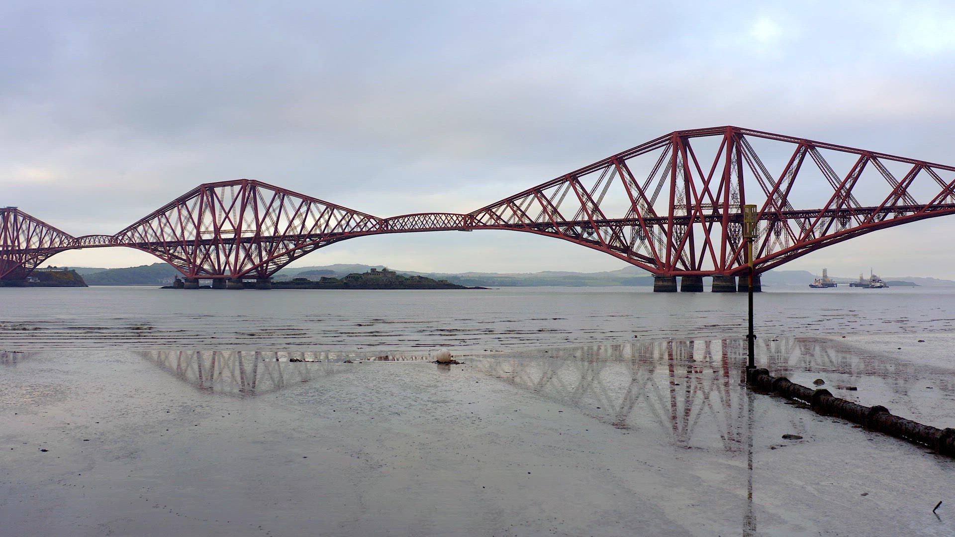 A Railway Bridge Crossing the Forth of Firth in Scotland