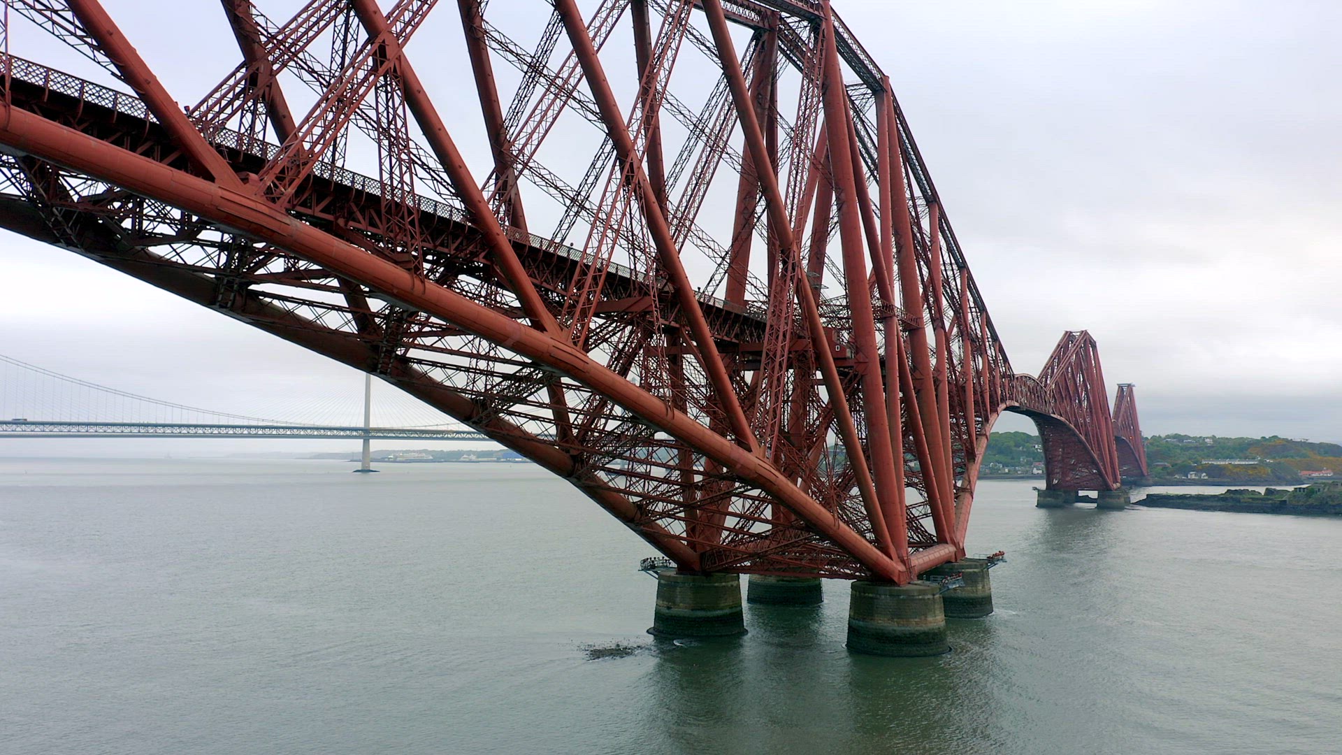A Railway Bridge Crossing the Forth of Firth in Scotland