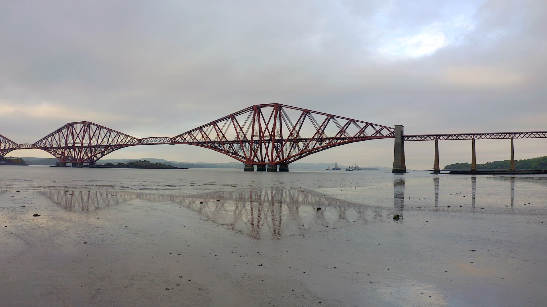 A Railway Bridge Crossing the Forth of Firth in Scotland