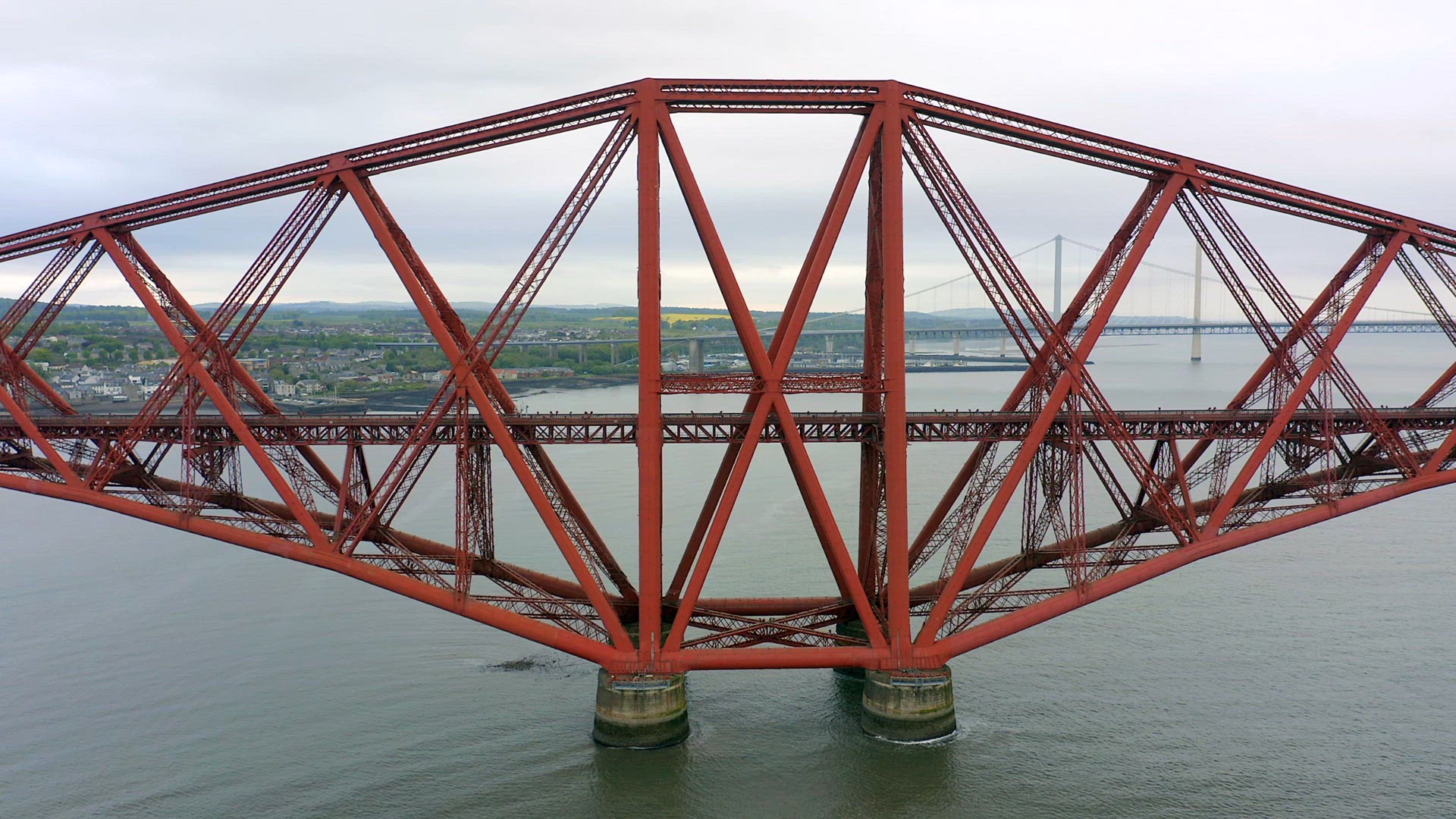 A Railway Bridge Crossing the Forth of Firth in Scotland