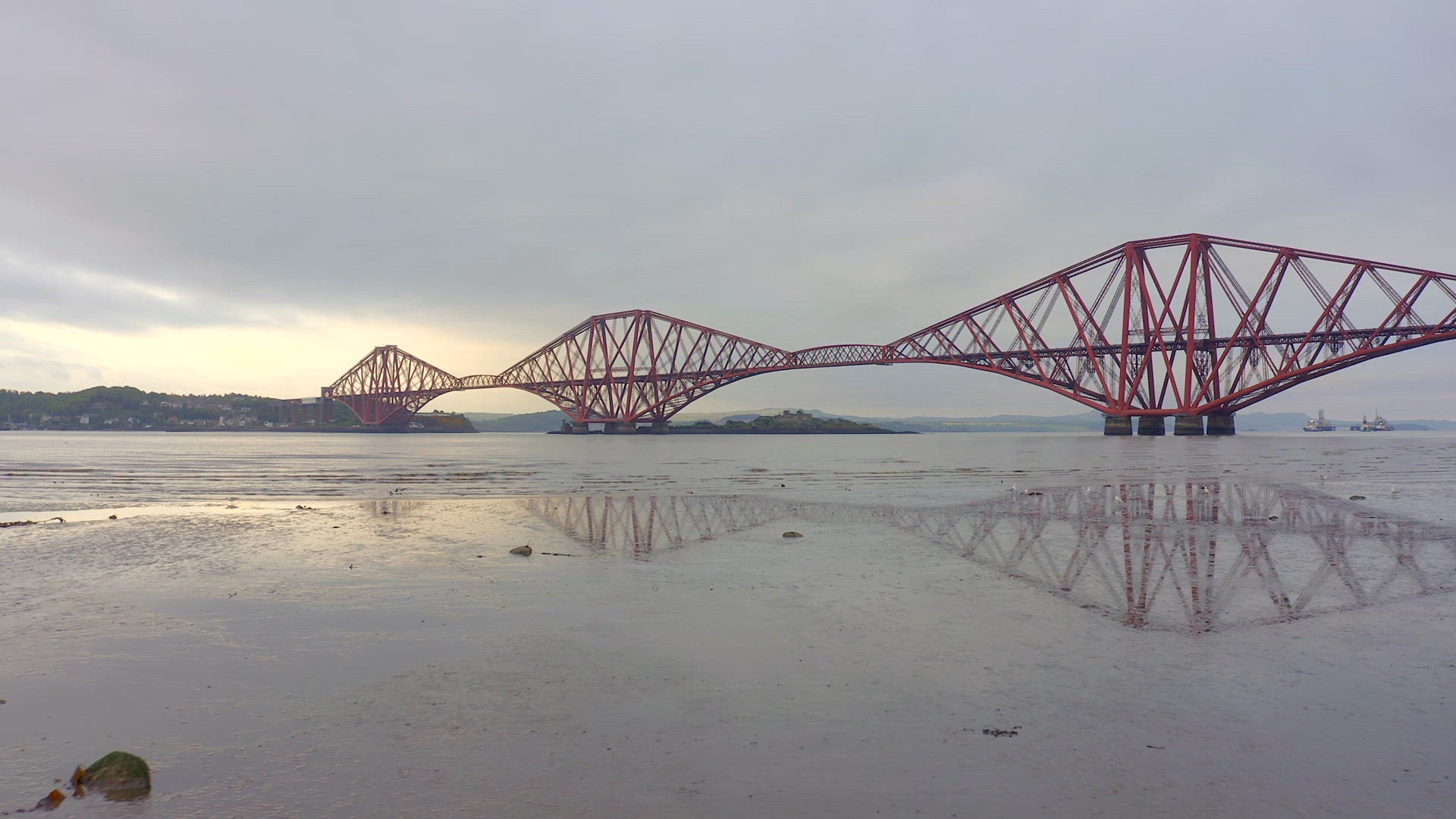 A Railway Bridge Crossing the Forth of Firth in Scotland
