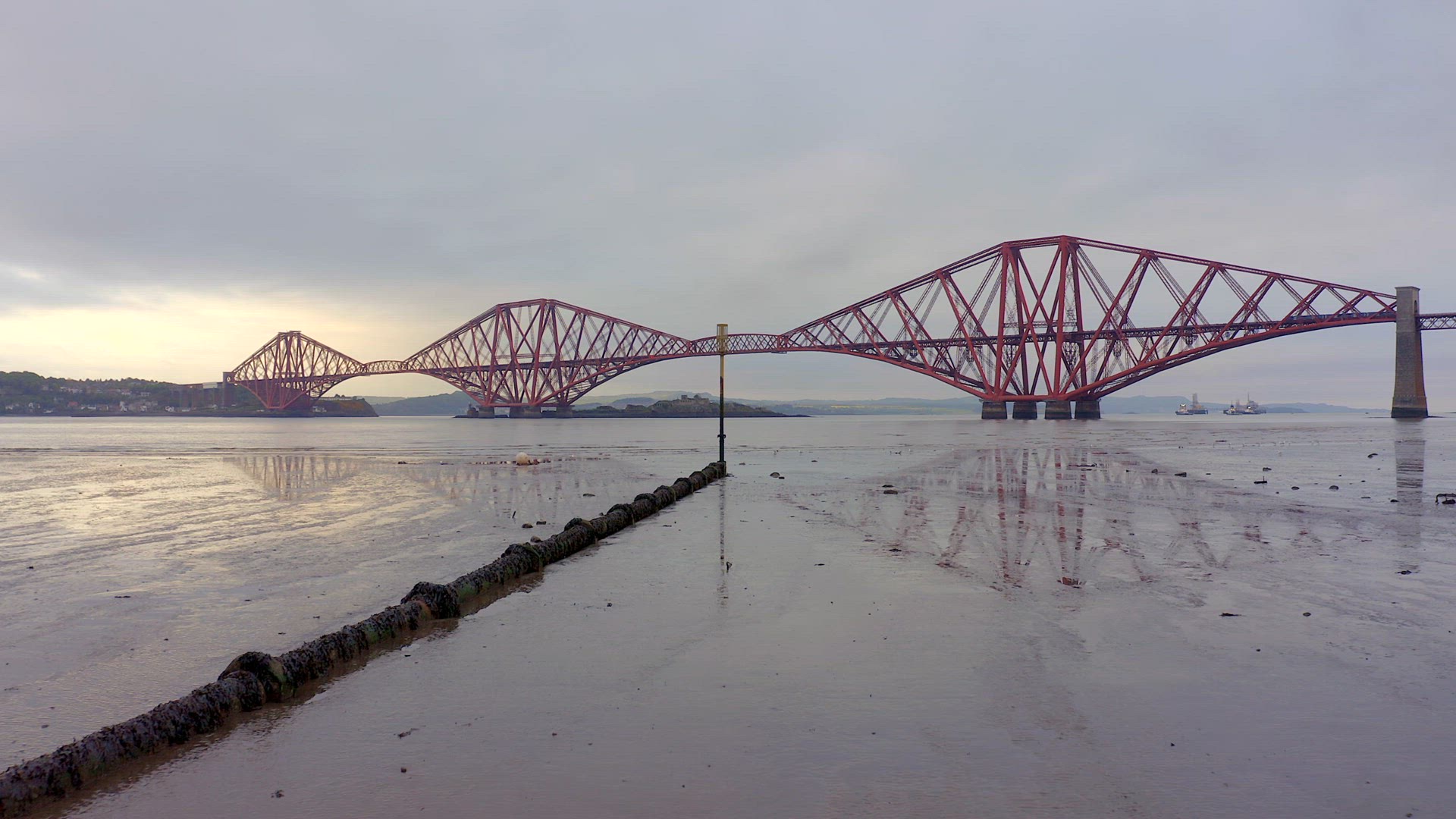 A Railway Bridge Crossing the Forth of Firth in Scotland