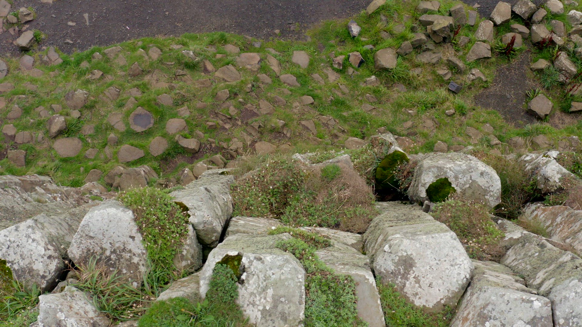 The Hexagonal Basalt Rock Formation of Giant's Causeway in Northern Ireland