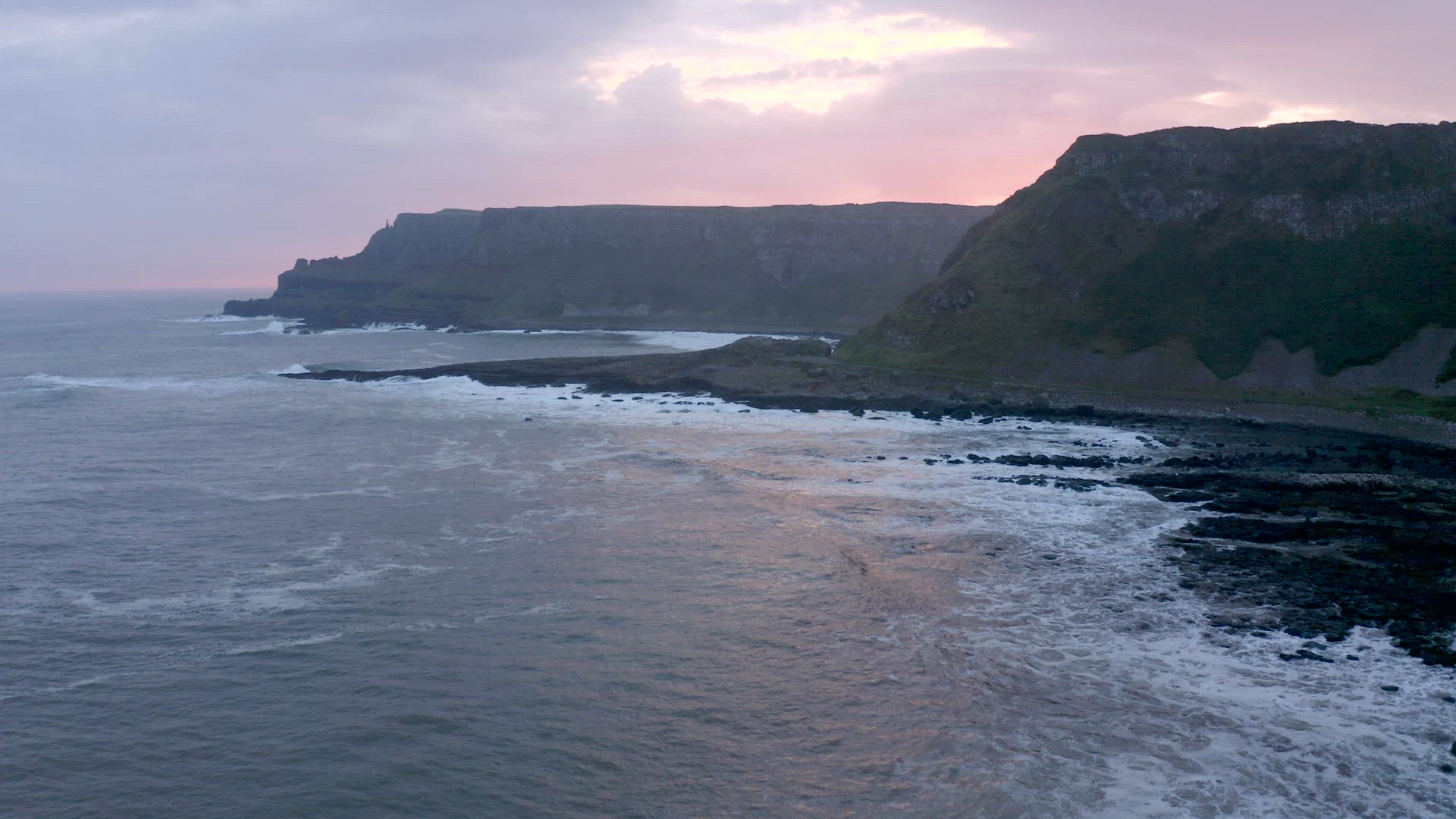 Sunrise at Giant's Causeway in Northern Ireland