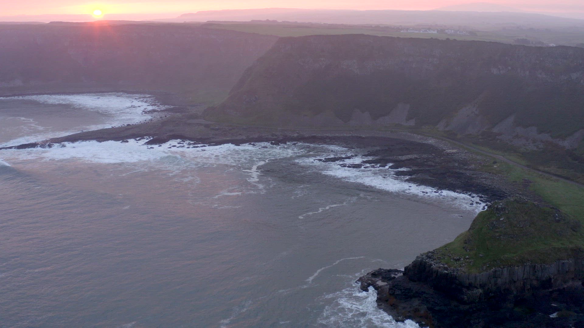 Sunrise at Giant's Causeway in Northern Ireland
