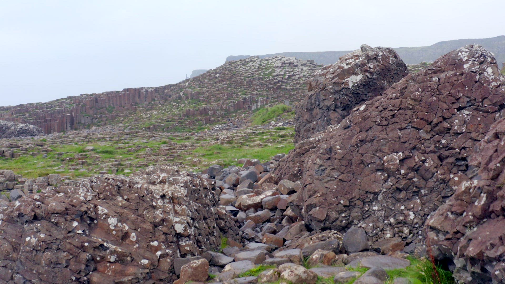 The Hexagonal Basalt Rock Formation of Giant's Causeway in Northern Ireland