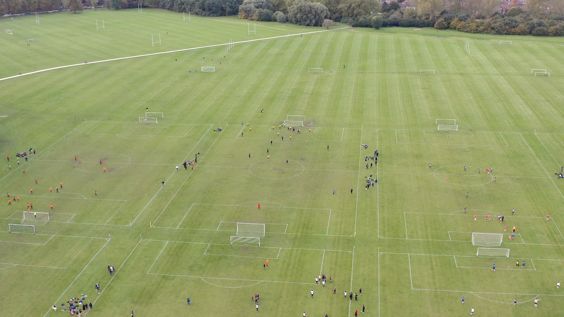 Football Matches at Hackney Marshes in London