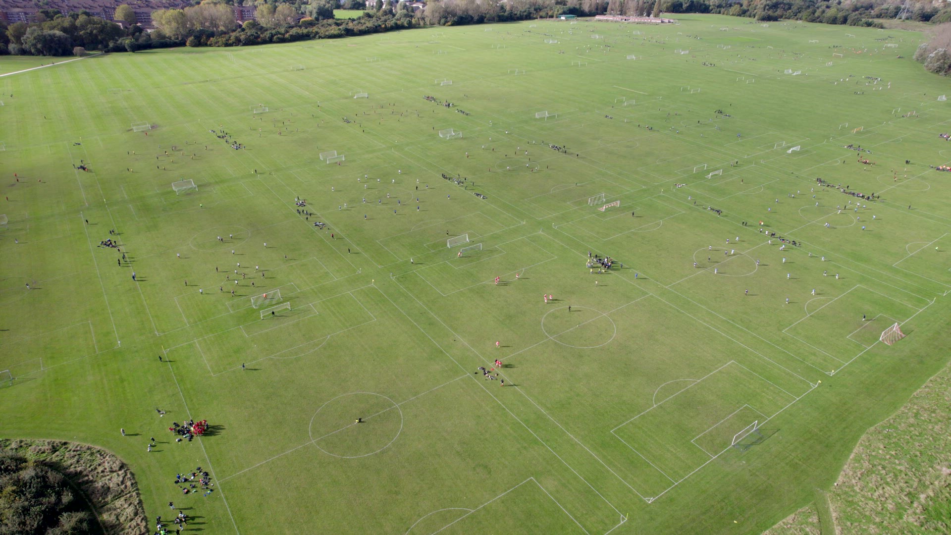 Football Matches at Hackney Marshes in London