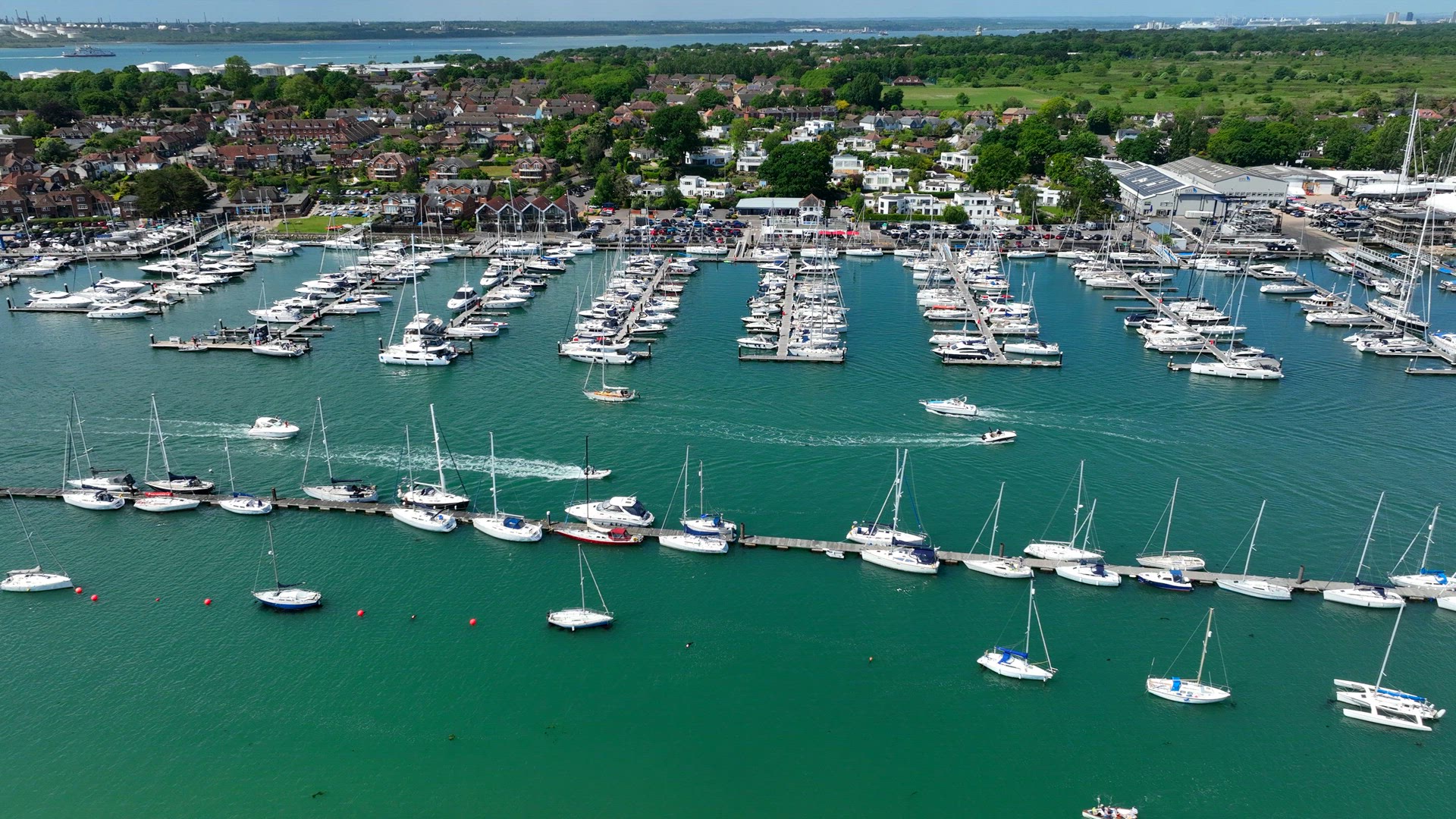 The River Hamble and Marina in the Summer with Yachts and Boats on the Water