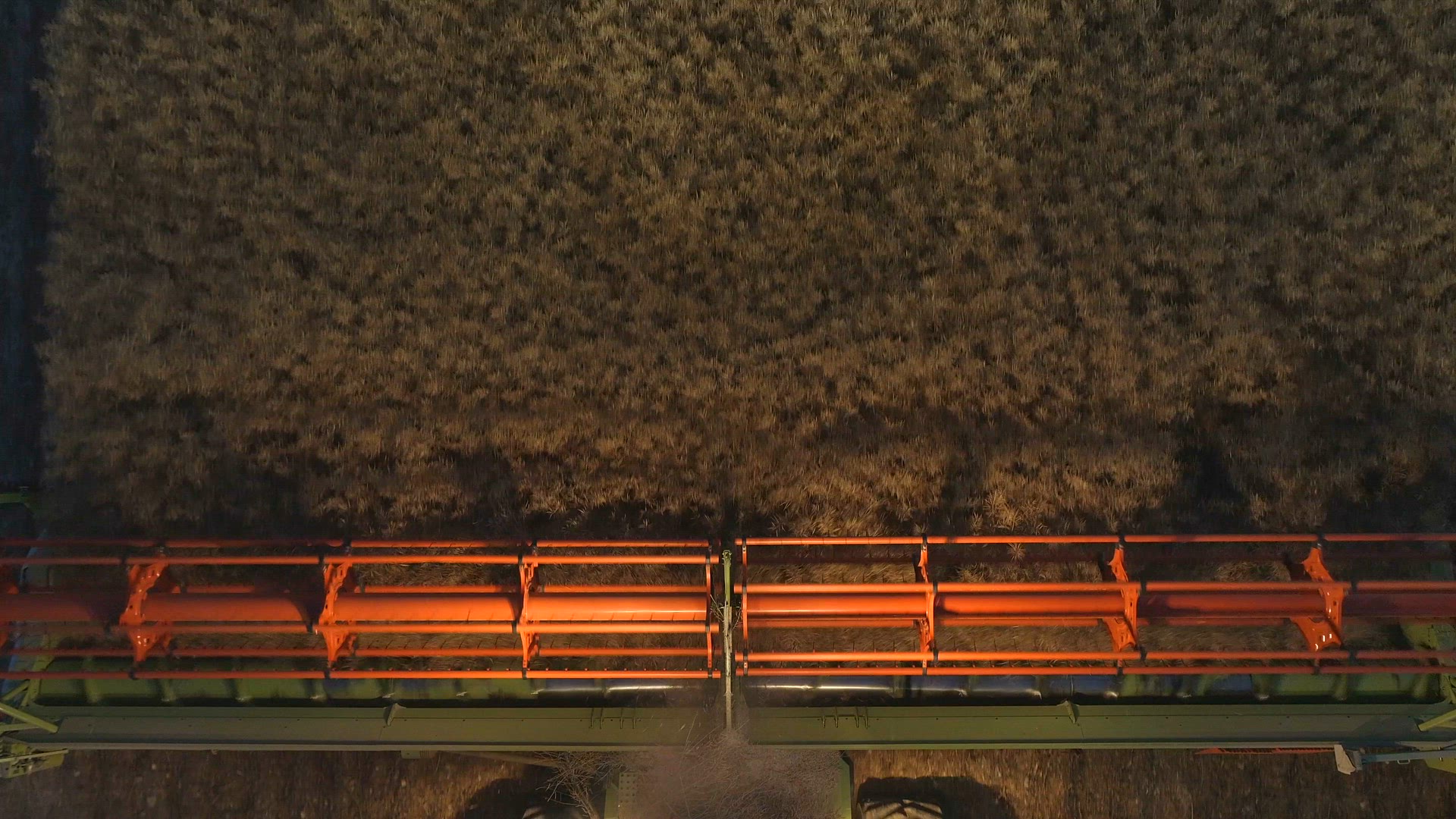 Combine Harvester at Night During the Harvest