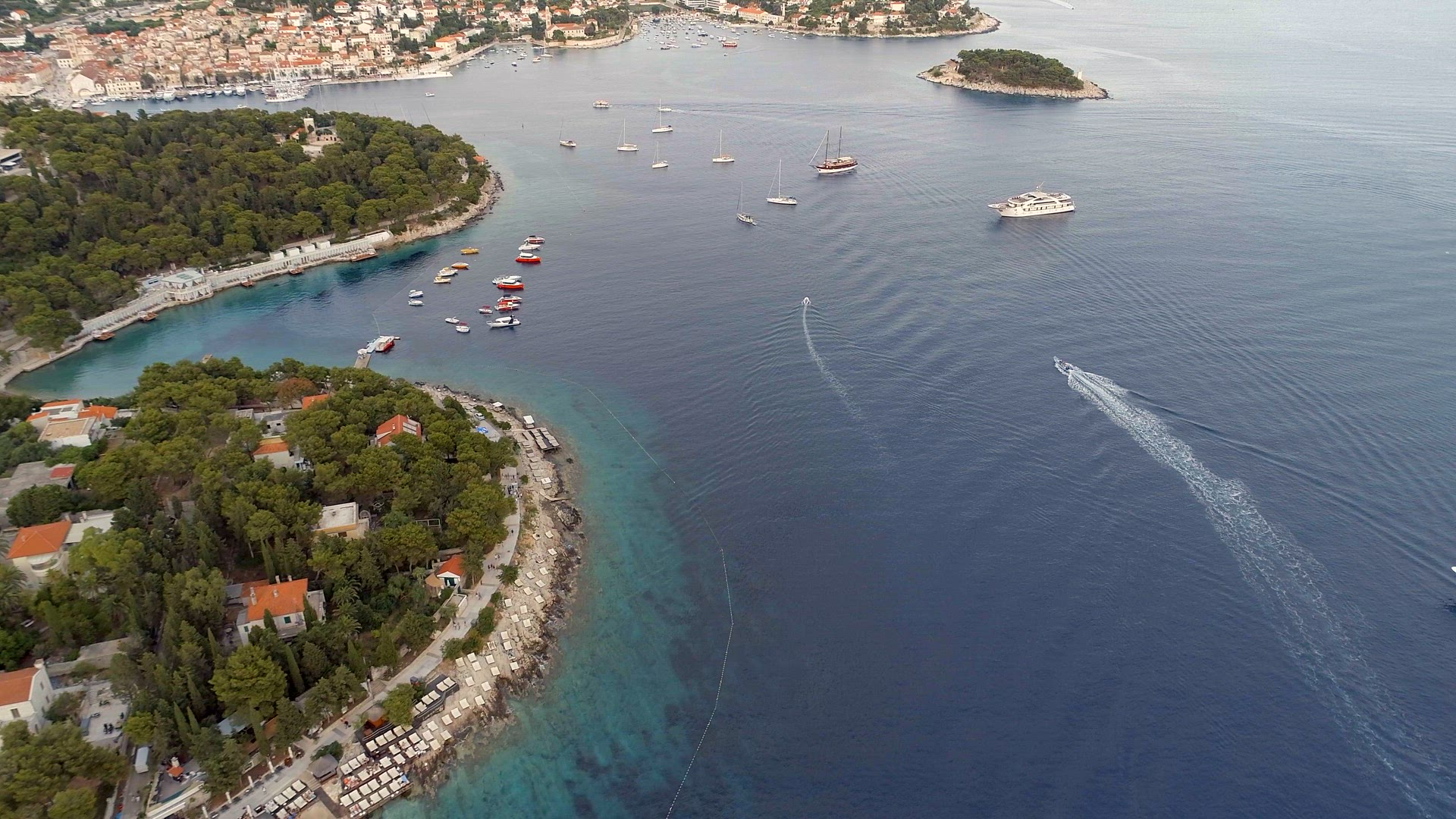 Port of Hvar in Croatia Aerial View