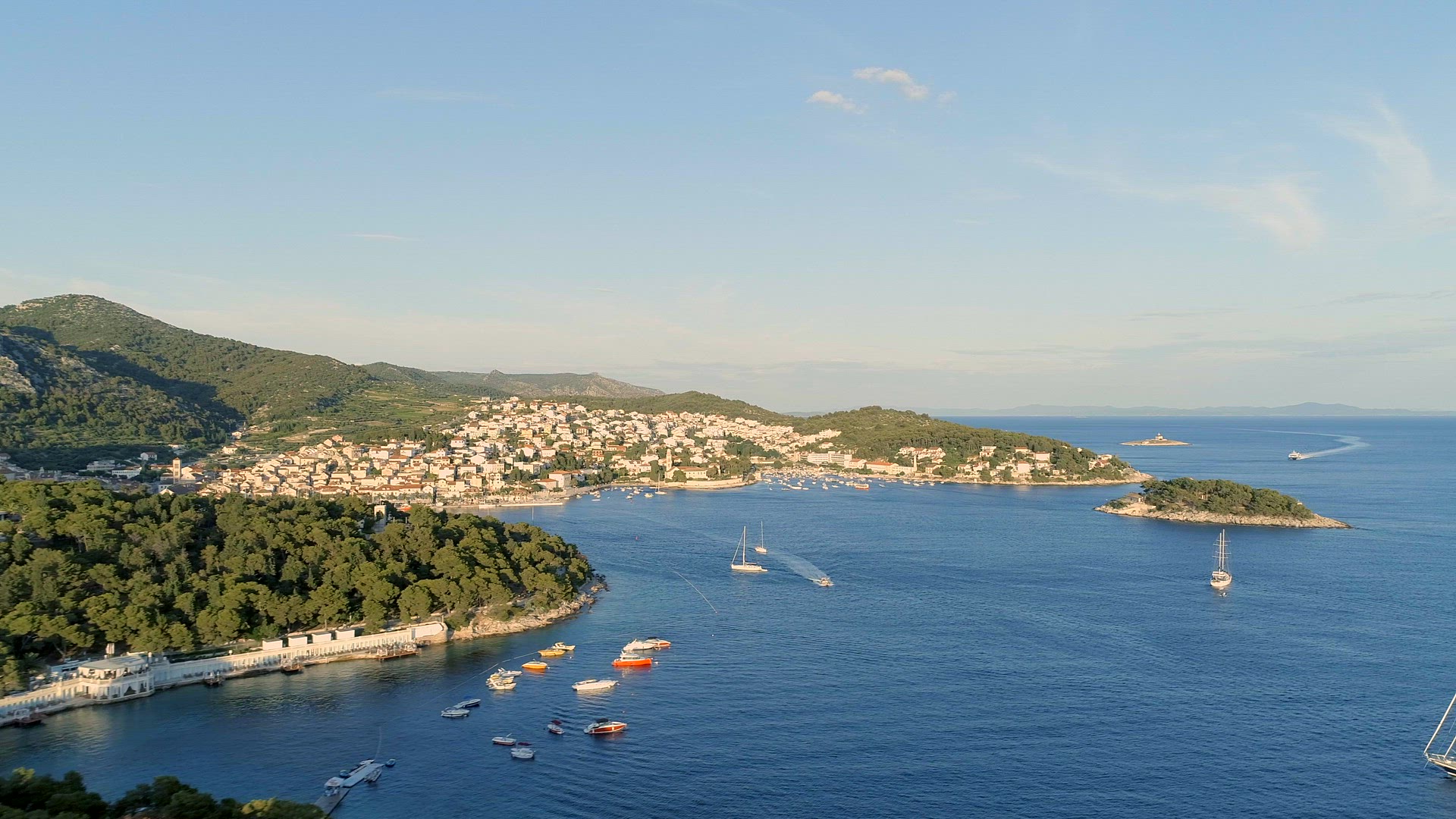 Port of Hvar in Croatia Aerial View
