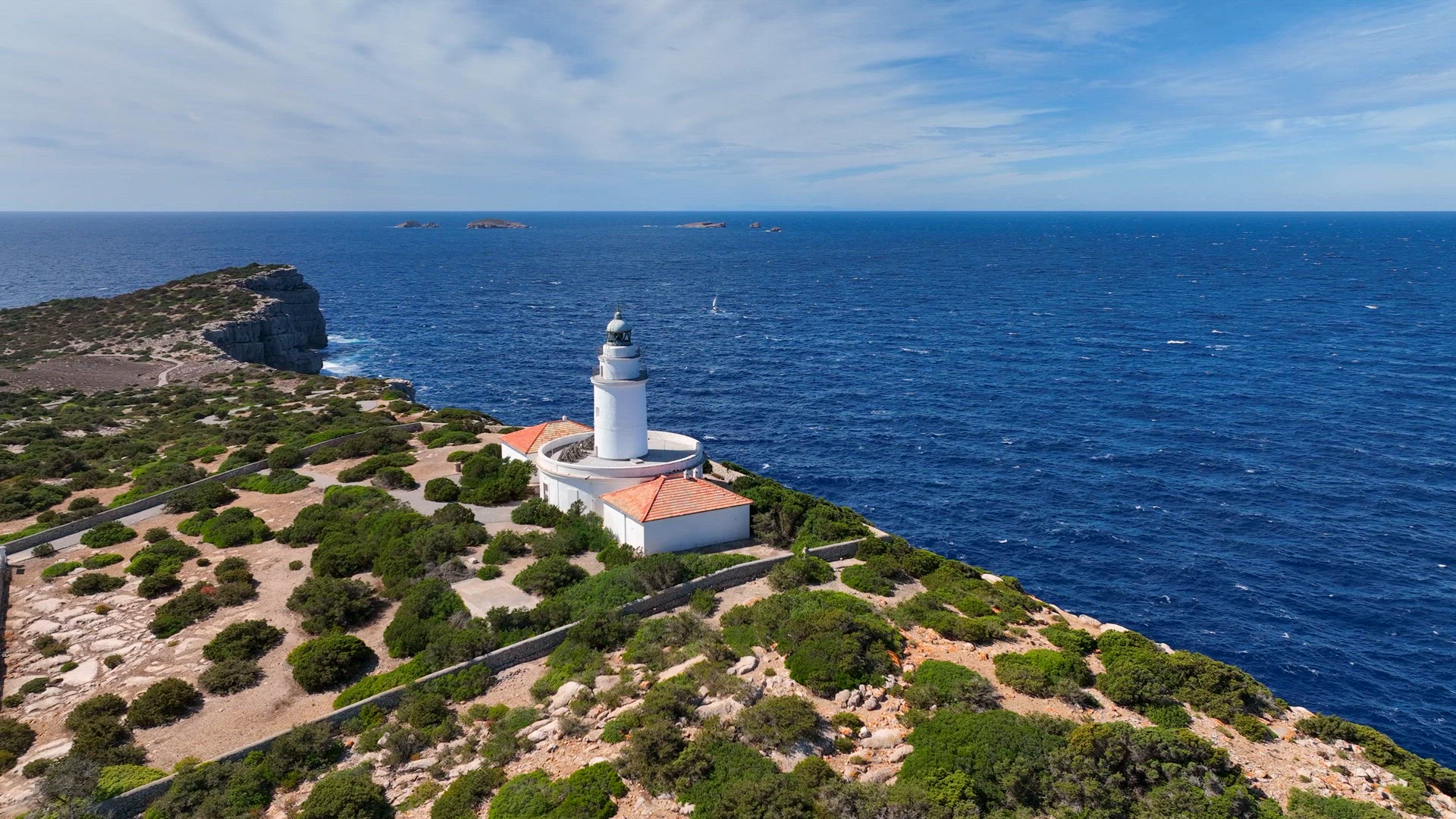Lighthouse on Illa Sa Conillera Island in Ibiza