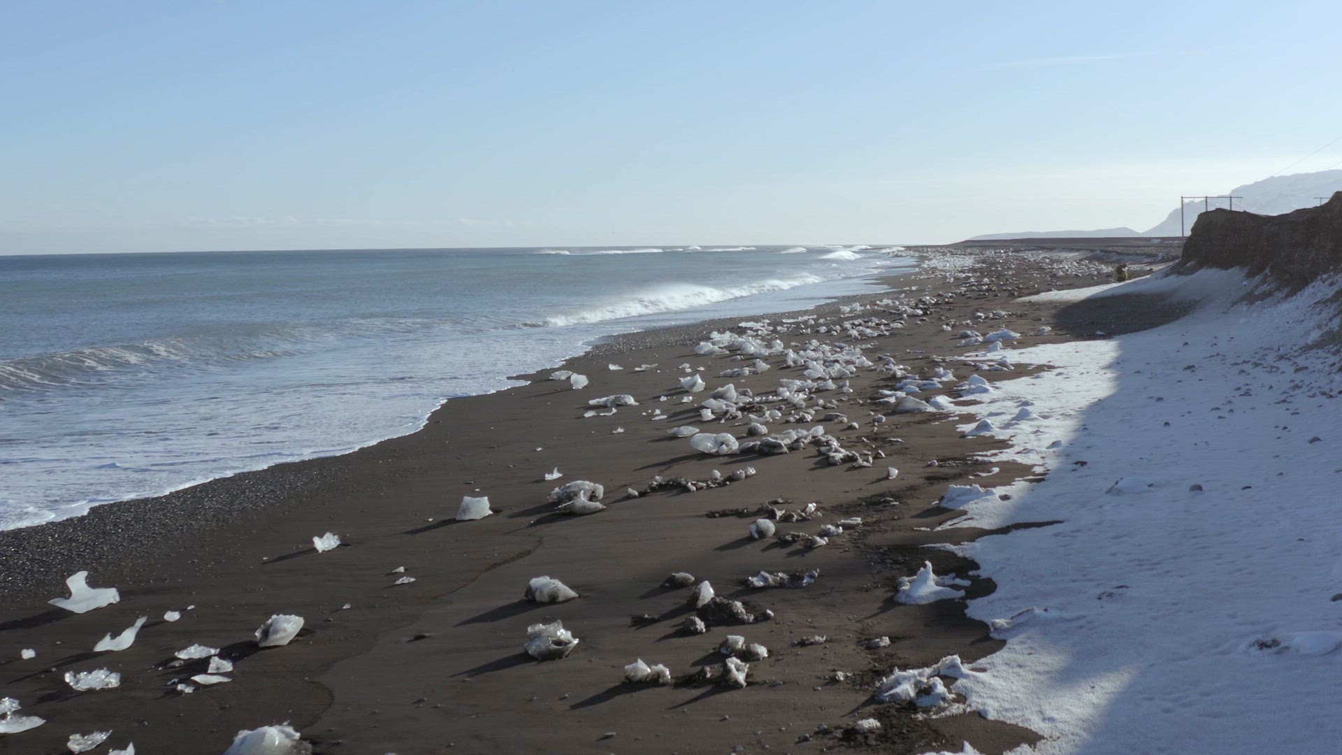 Diamond Beach at Glacier Lagoon in Iceland a Black Sand Beach with Scattered Ice