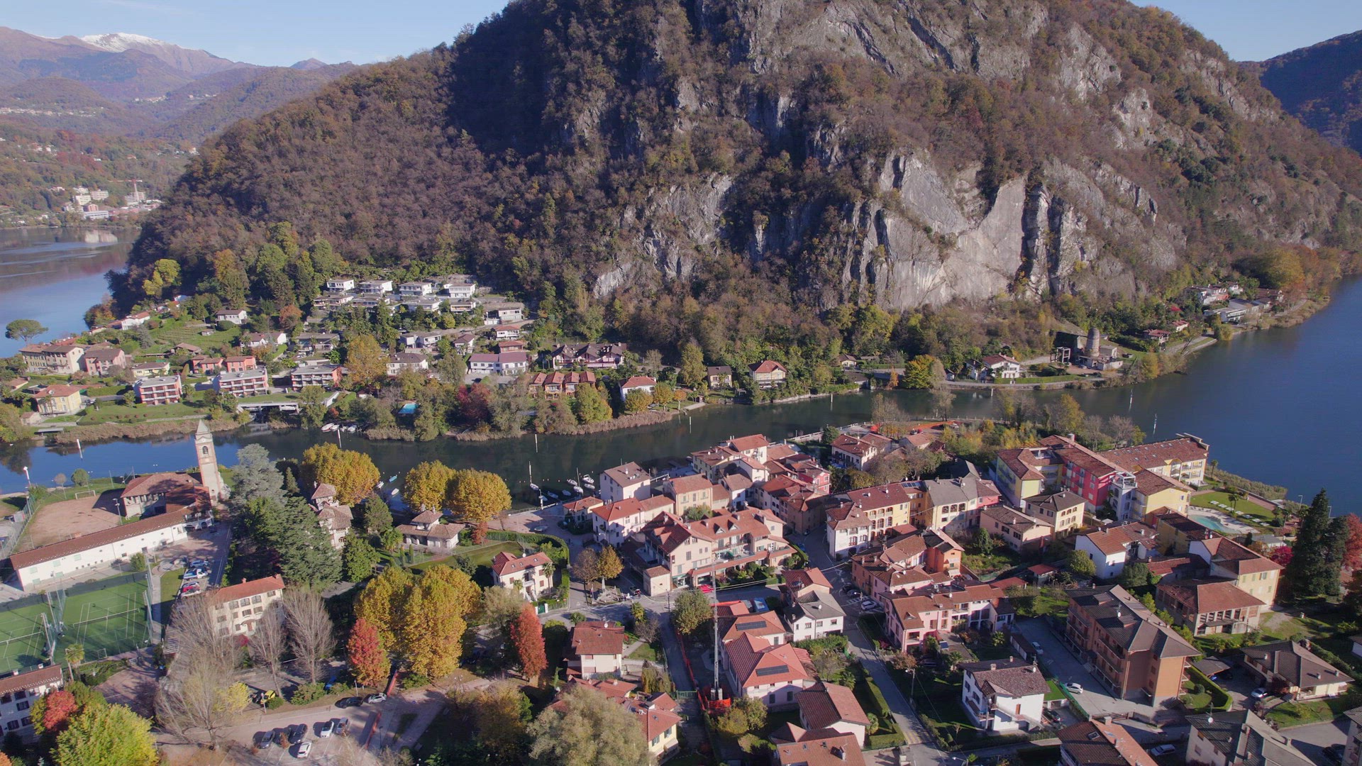 Lavena Ponte Tresa A Town on the Swiss Italy Border On Lake Lugano