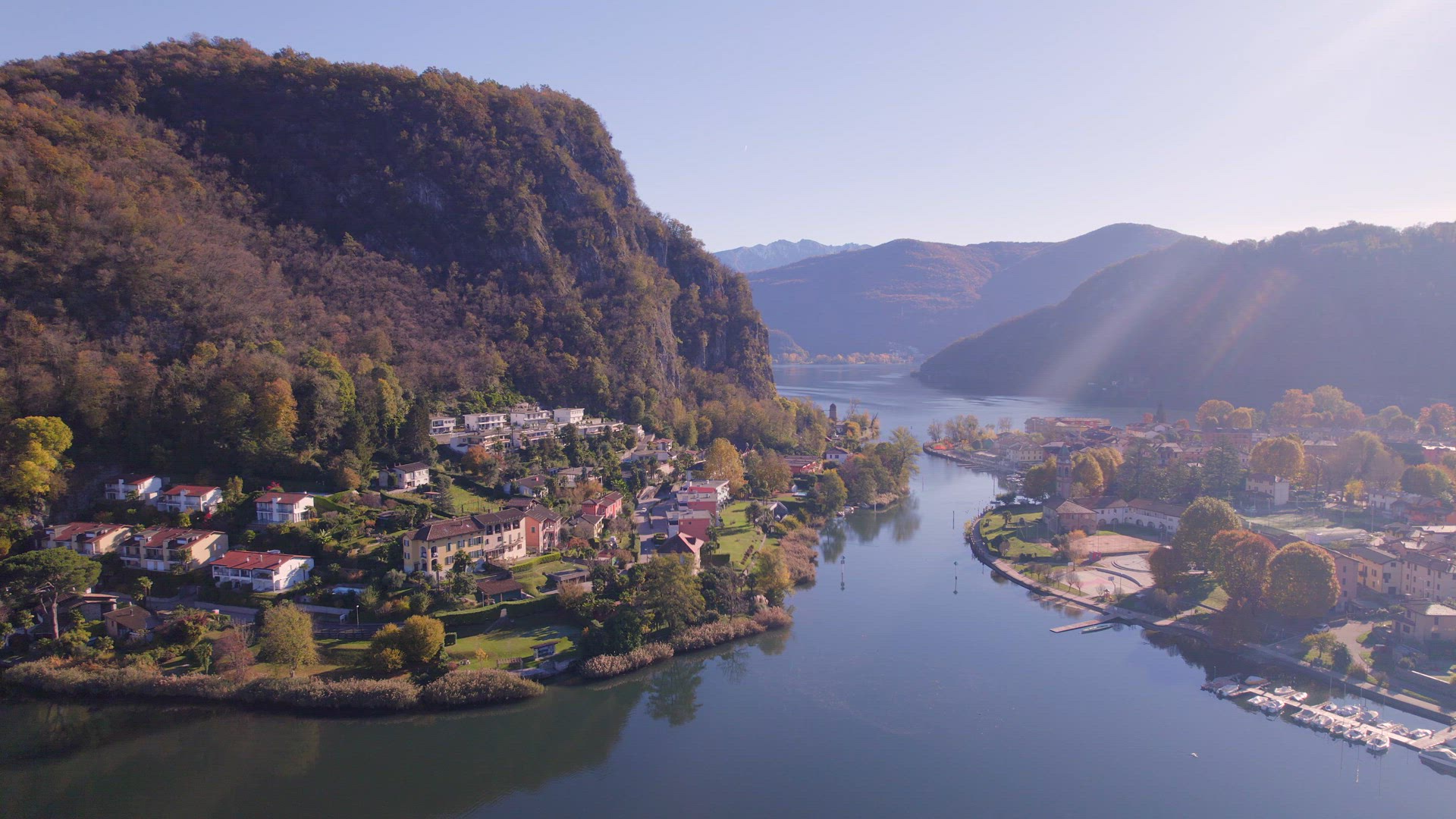 Lavena Ponte Tresa A Town on the Swiss Italy Border On Lake Lugano