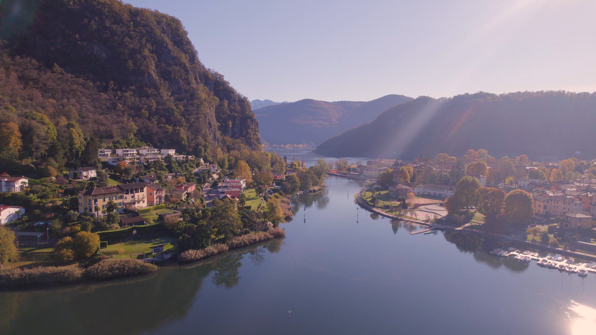 Lavena Ponte Tresa A Town on the Swiss Italy Border On Lake Lugano