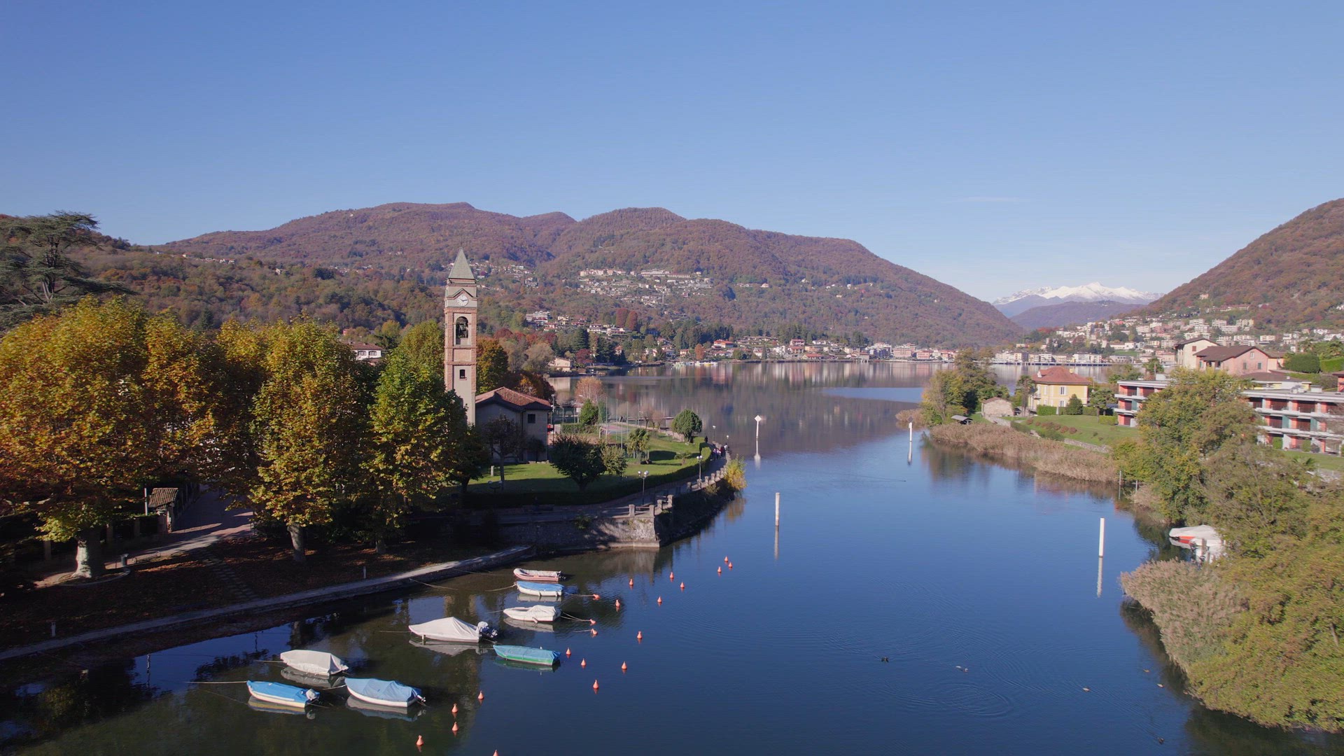 Lavena Ponte Tresa A Town on the Swiss Italy Border On Lake Lugano