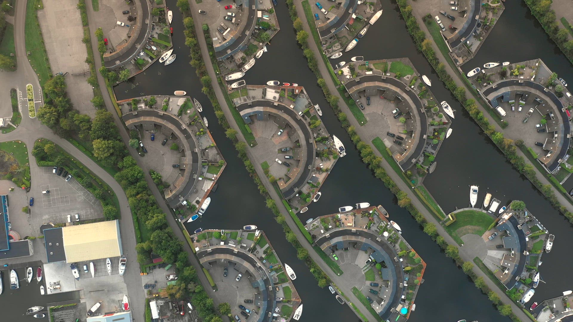 Bird's Eye View of the Lemmer Marina Unusual Cogs and Geometric Shapes