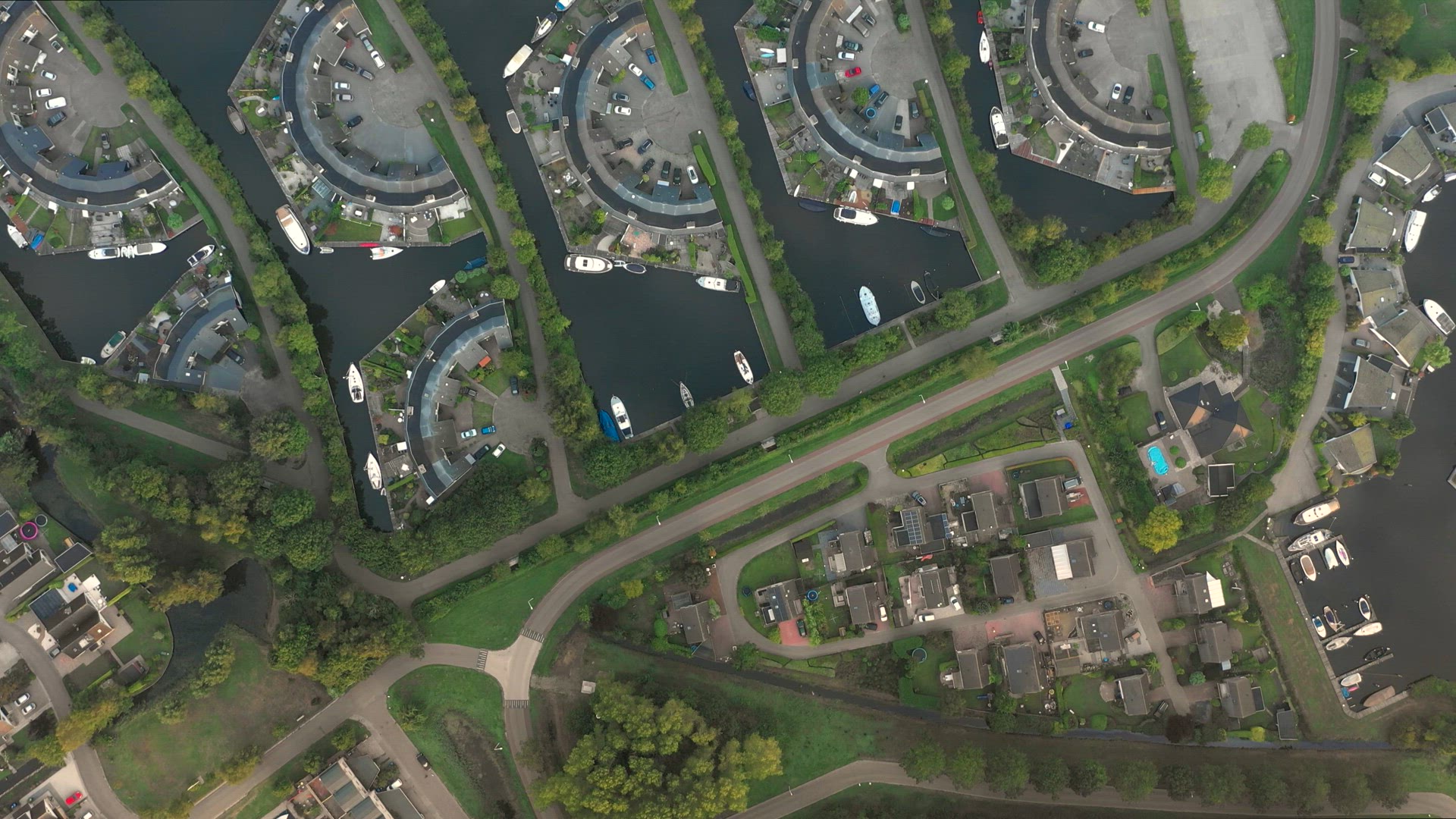 Bird's Eye View of the Lemmer Marina Unusual Cogs and Geometric Shapes