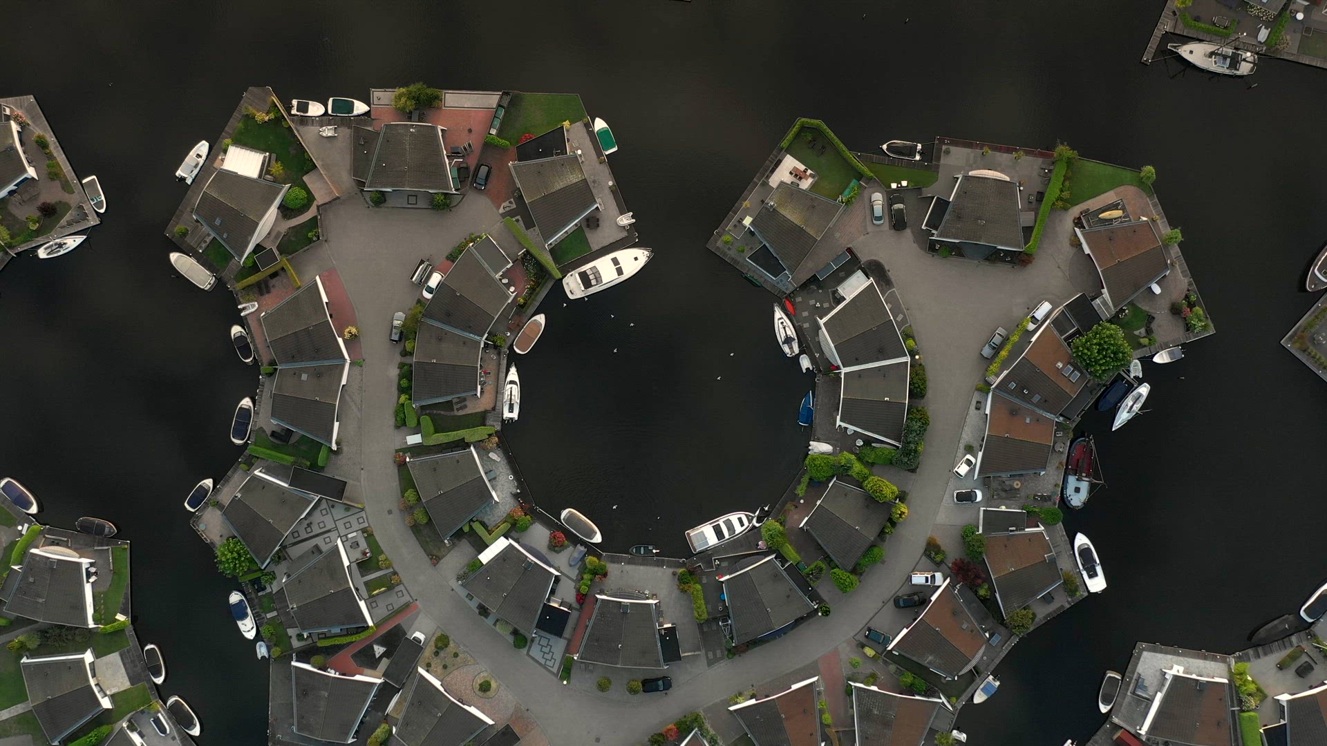 Bird's Eye View of the Lemmer Marina Unusual Cogs and Geometric Shapes