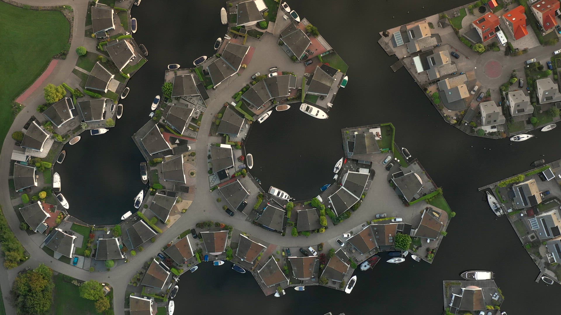 Bird's Eye View of the Lemmer Marina Unusual Cogs and Geometric Shapes