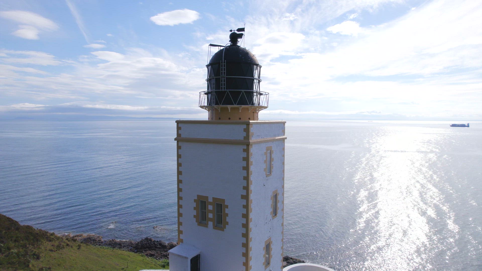 A Beautiful Square Lighthouse in the Summer