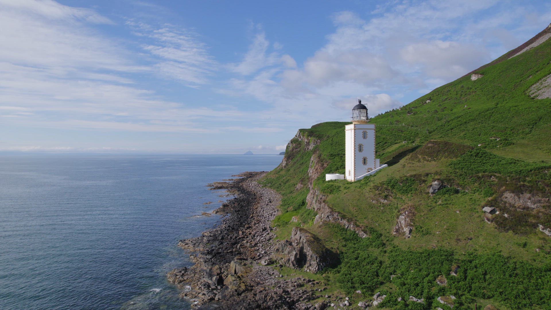 Close Up Shot of a Lighthouse and Reveal