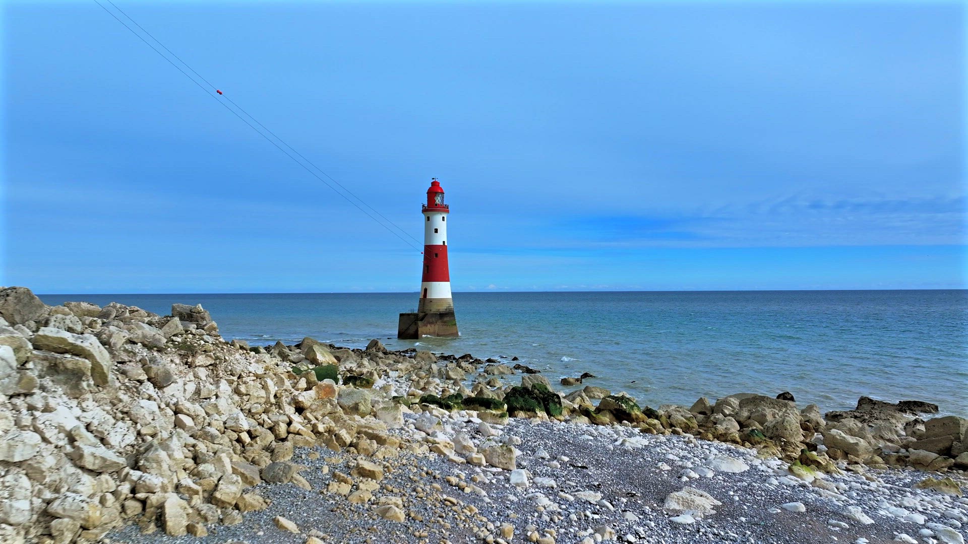 Tall Lighthouse on the Shores of England
