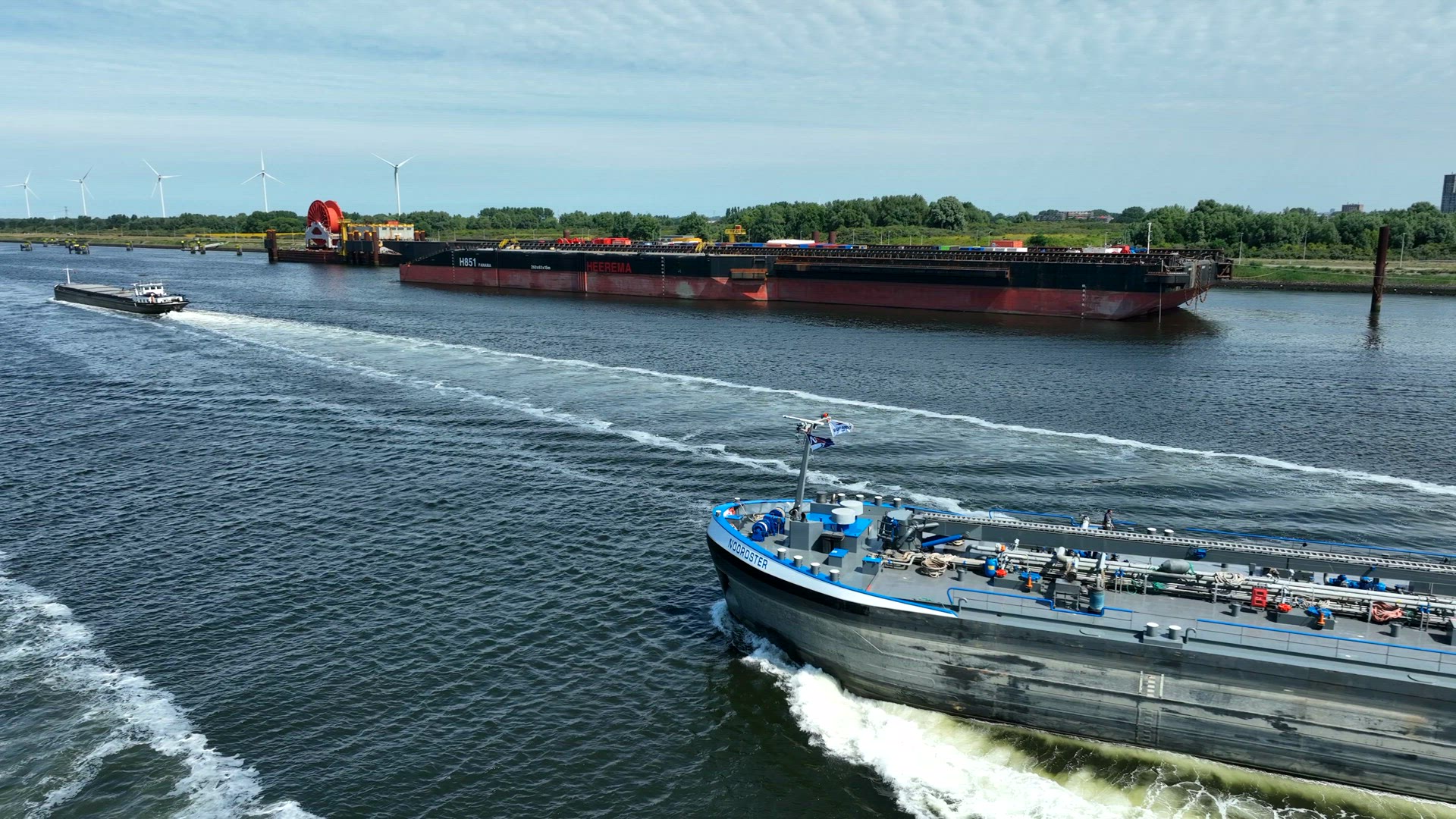 Liquid Cargo Tanker Vessel Transporting Cargo Through the Rotterdam Port