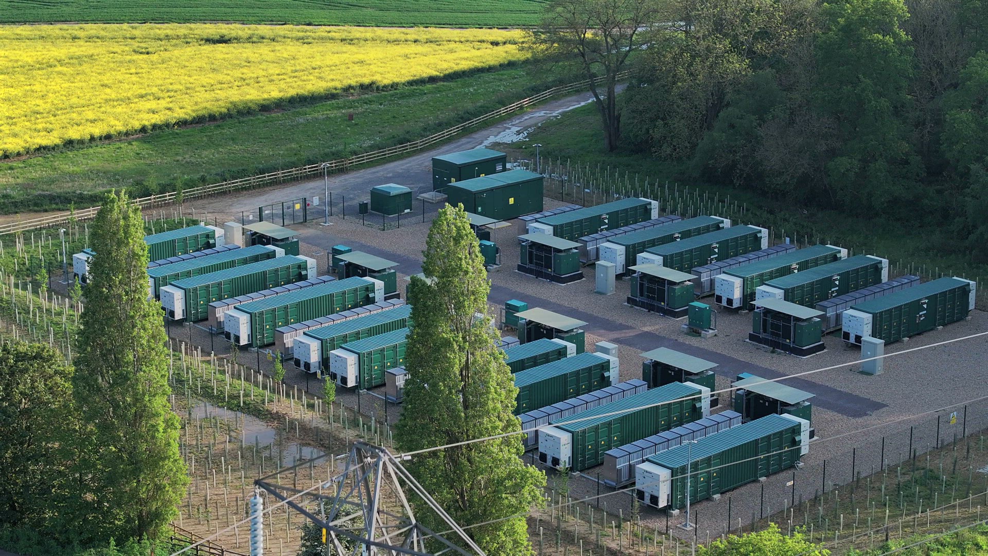 Megawatt Lithium Energy Stationary Storage System Aerial View