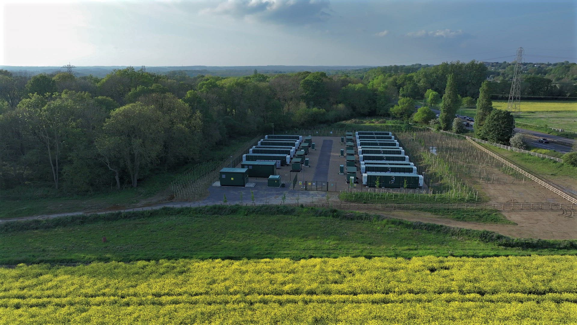 Power Grid Lithium Energy Storage System Aerial View