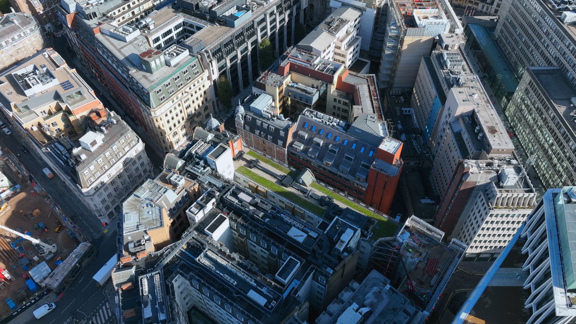 London Streets Roads and Buildings Aerial View