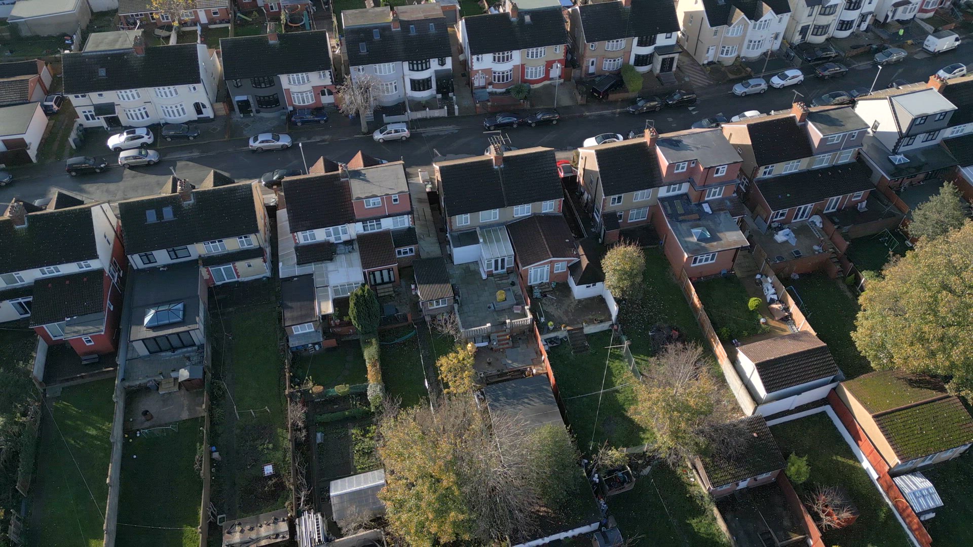 The Streets and Houses of Suburban Luton Aerial View
