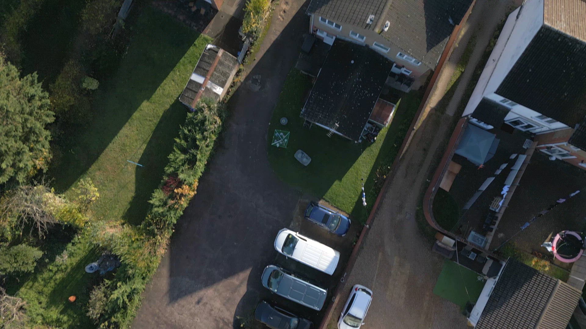 Streets of Luton in the UK Showing Houses and Roads Aerial View