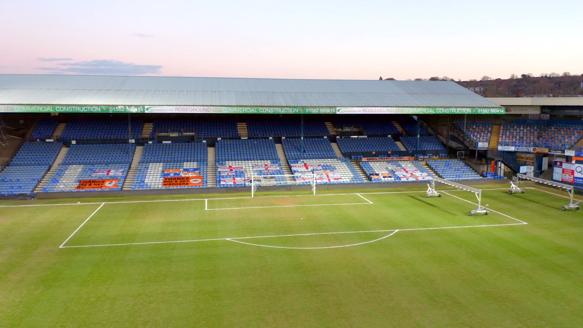 Luton Town Football Club Kenilworth Road Stadium Low Aerial View