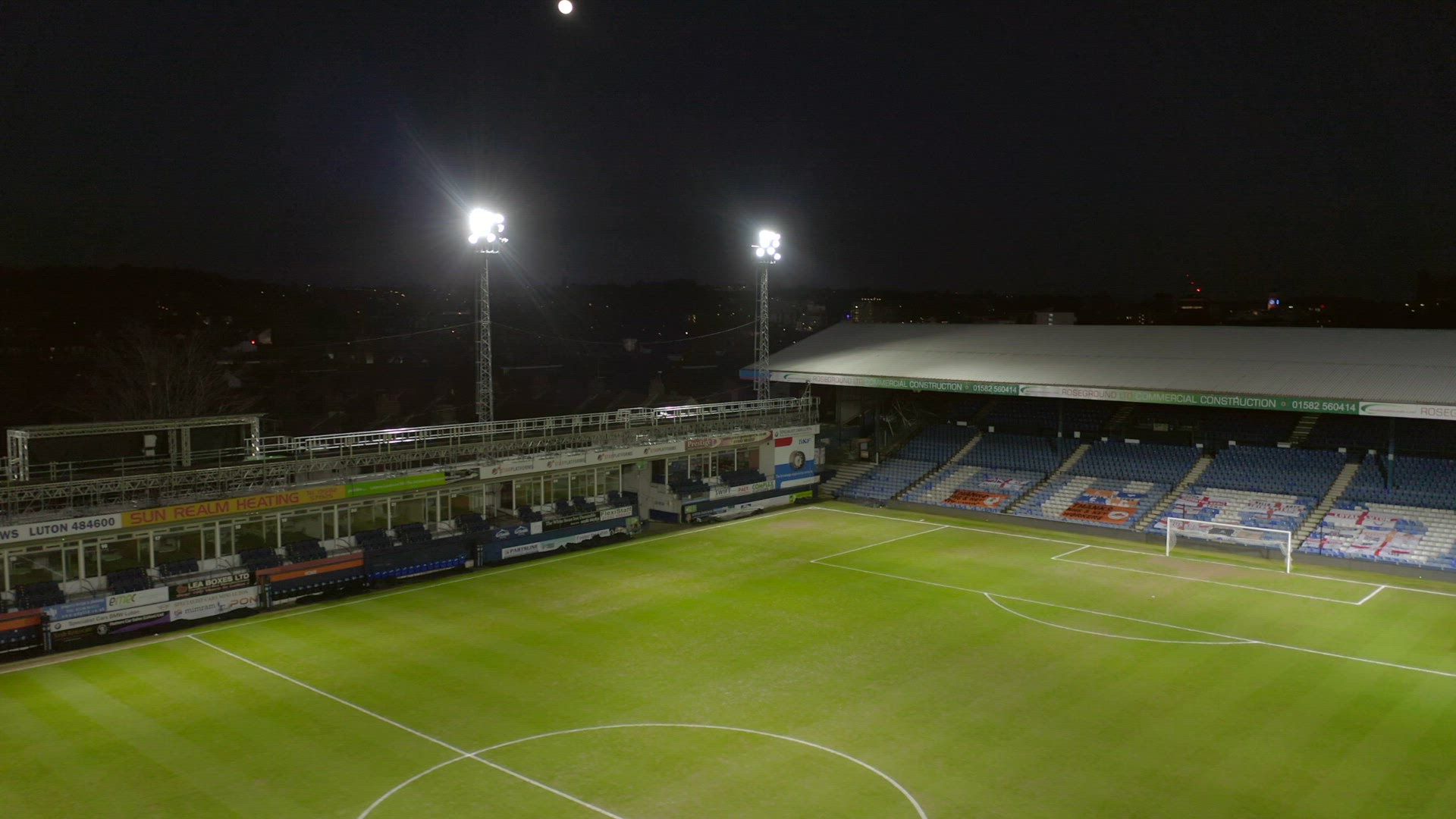 Luton Town Football Club Kenilworth Road Stadium at Night
