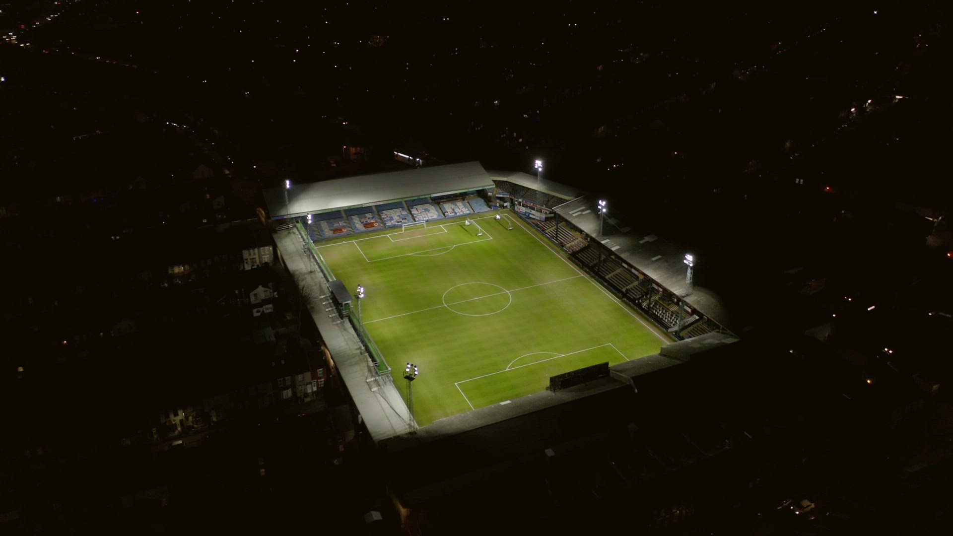 Luton Town Football Club Kenilworth Road Stadium at Night