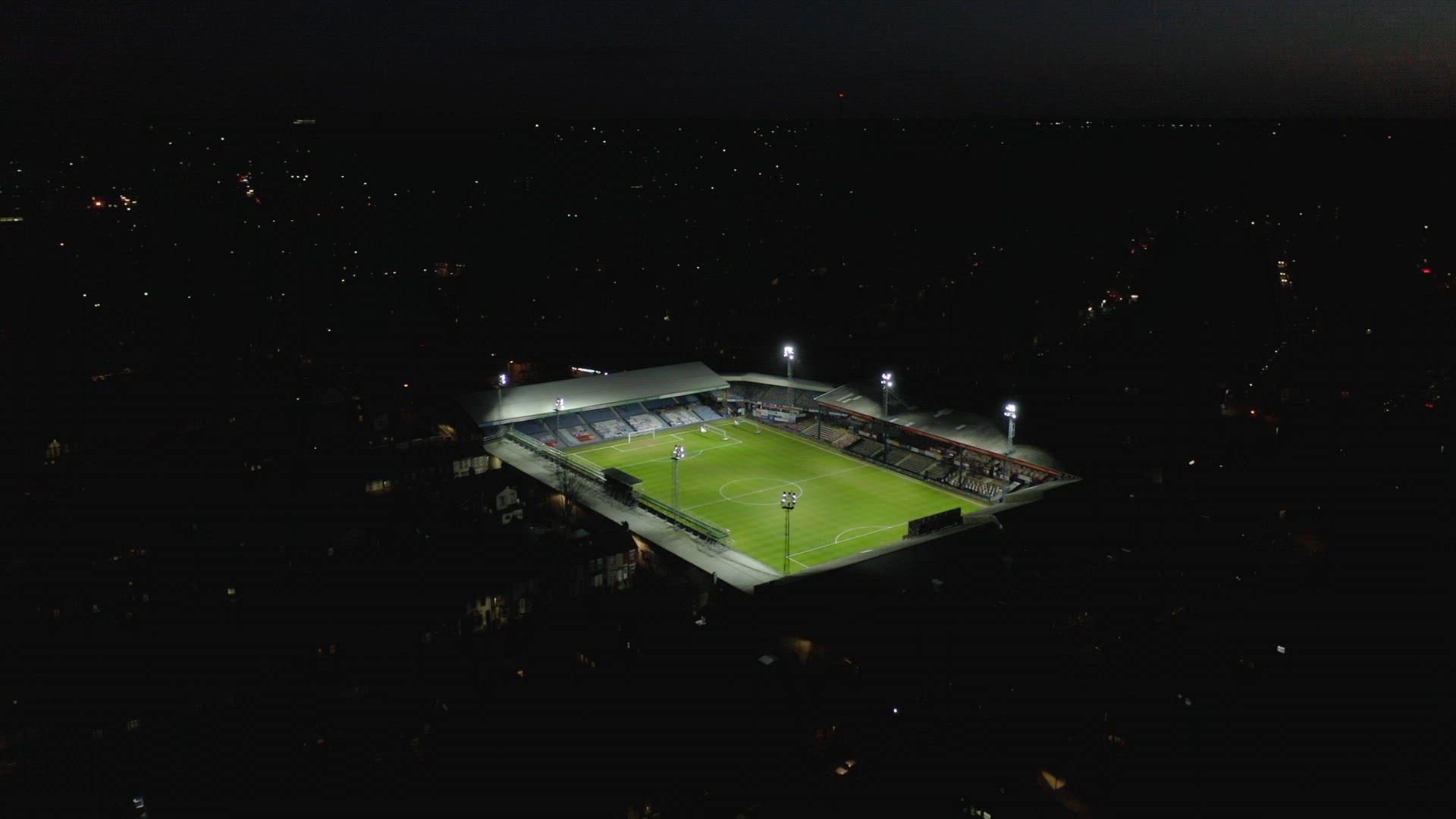 Luton Town Football Club Kenilworth Road Stadium at Night