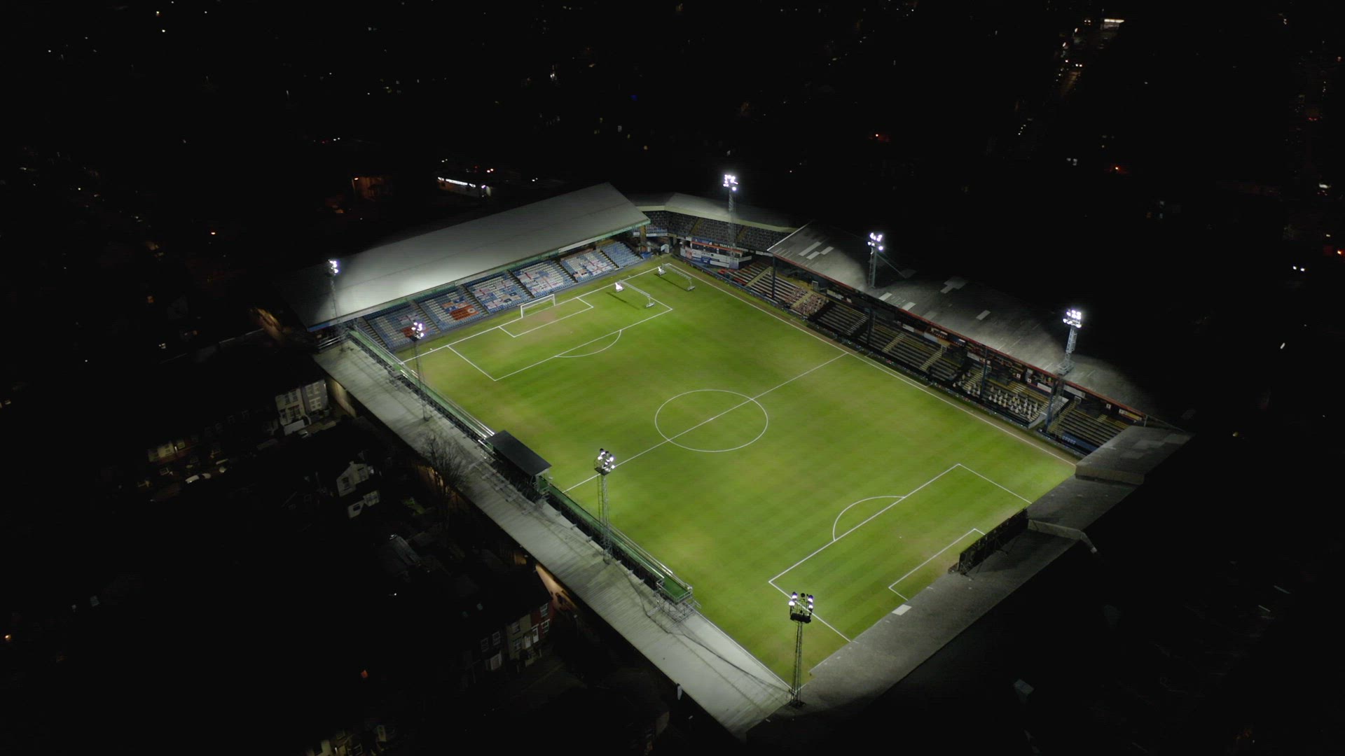 Luton Town Football Club Kenilworth Road Stadium at Night