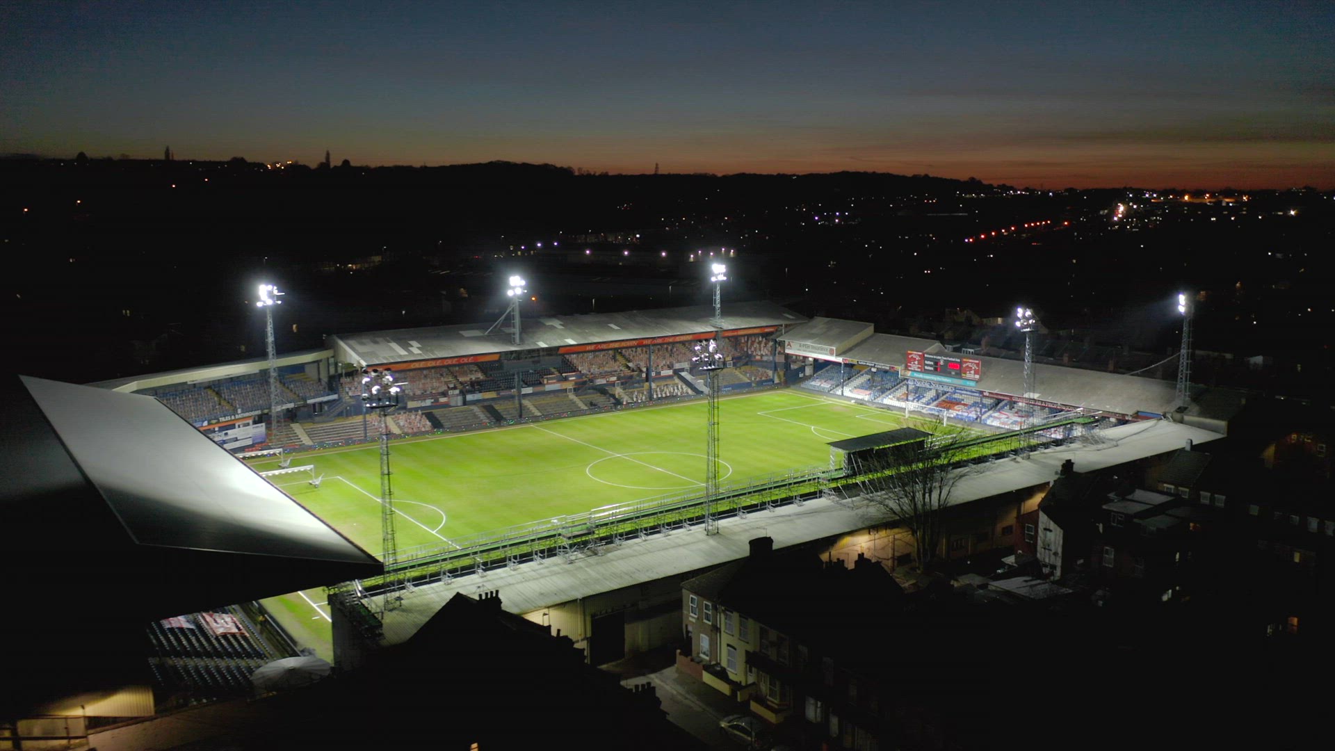 Luton Town Football Club Kenilworth Road Stadium at Night