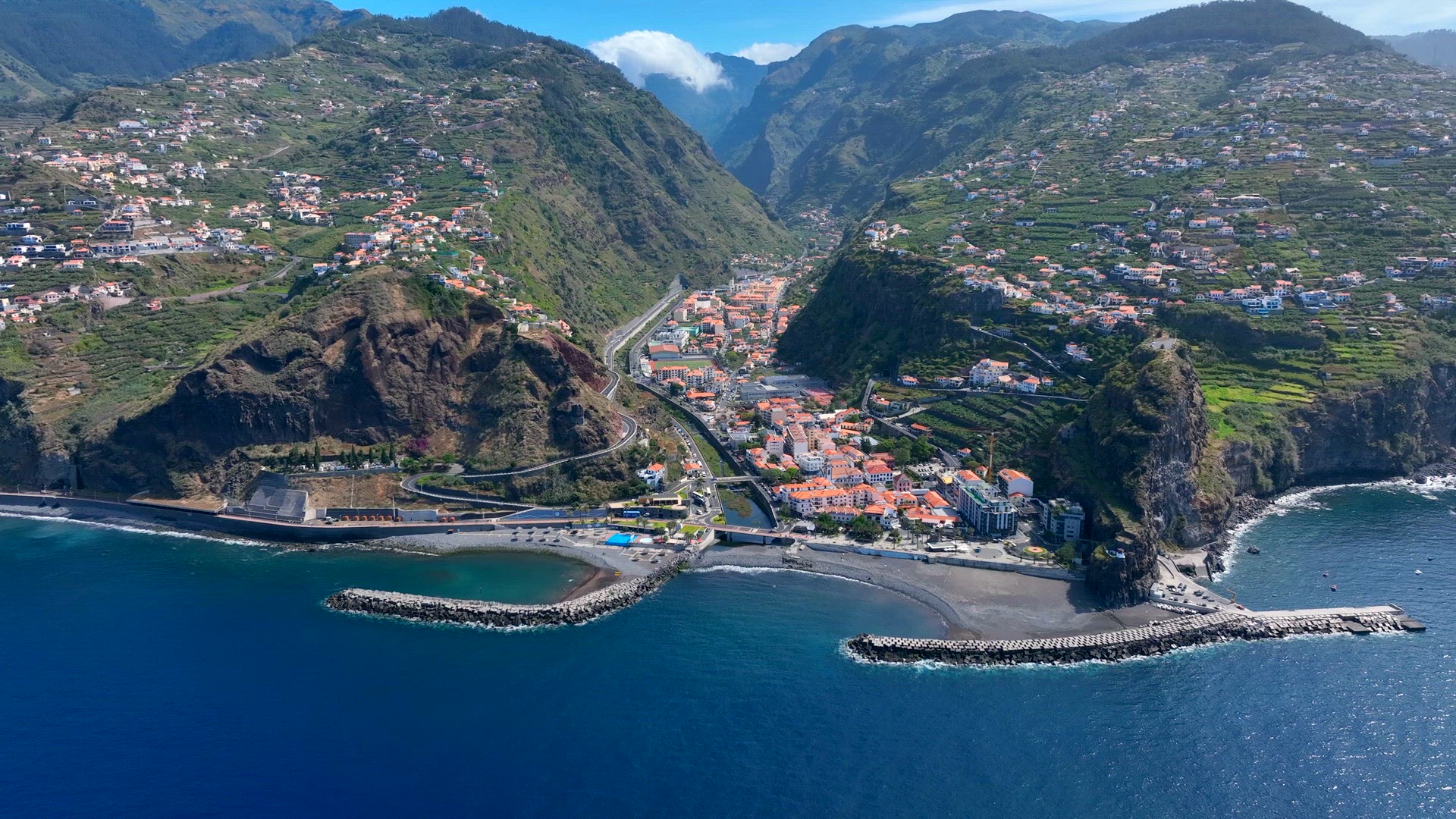 Ribeira Brava Town on the Portuguese Island of Madeira